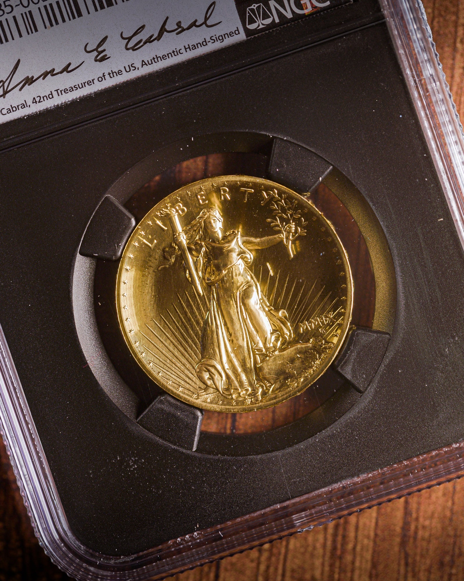 2009 Gold High Relief Deep Mirror Prooflike | NGC Modern Numismatic Masterpieces | Anna Cabral Autographed
