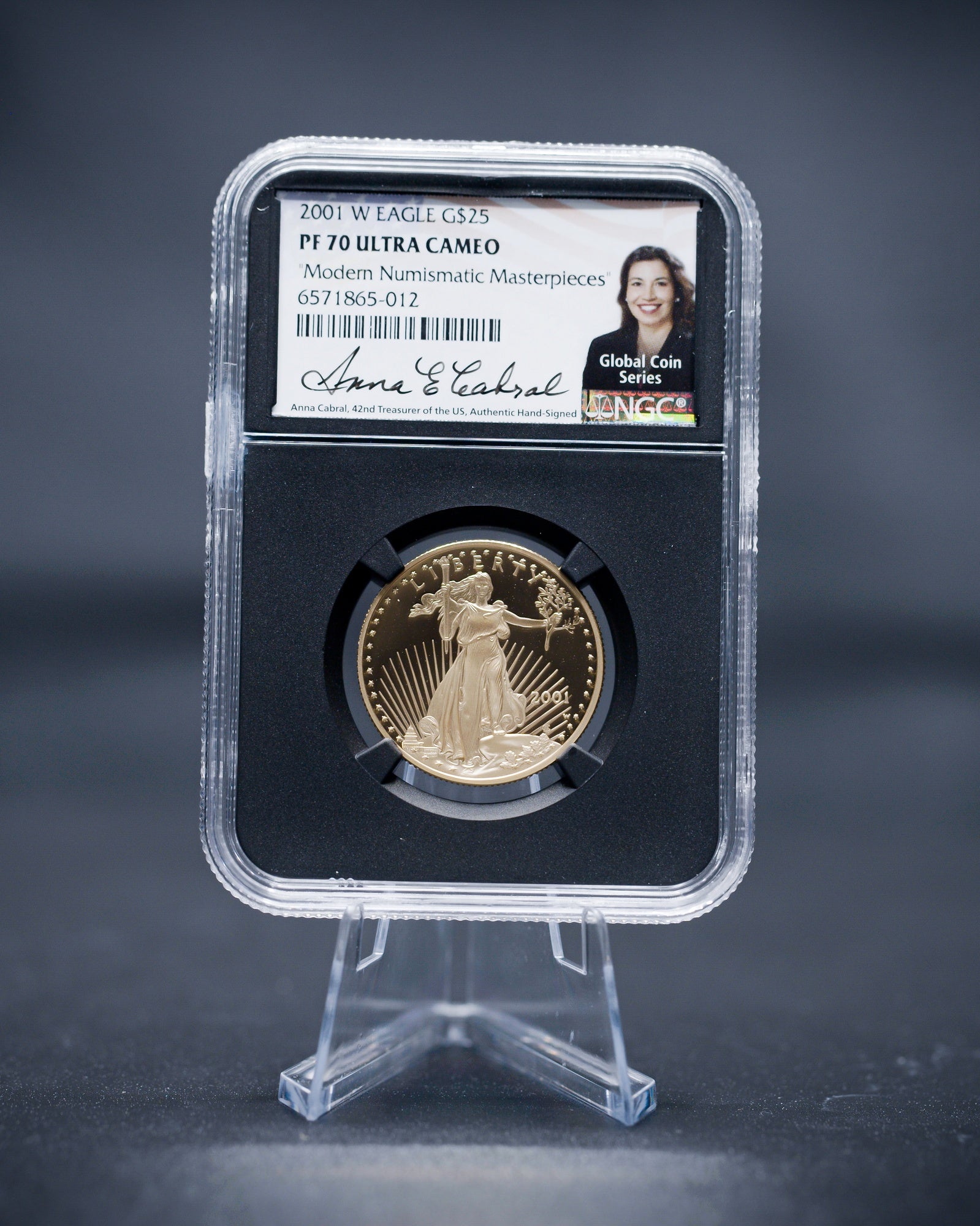 2001 1/2 oz Gold Eagle | NGC Modern Numismatic Masterpieces | Anna Cabral Autographed