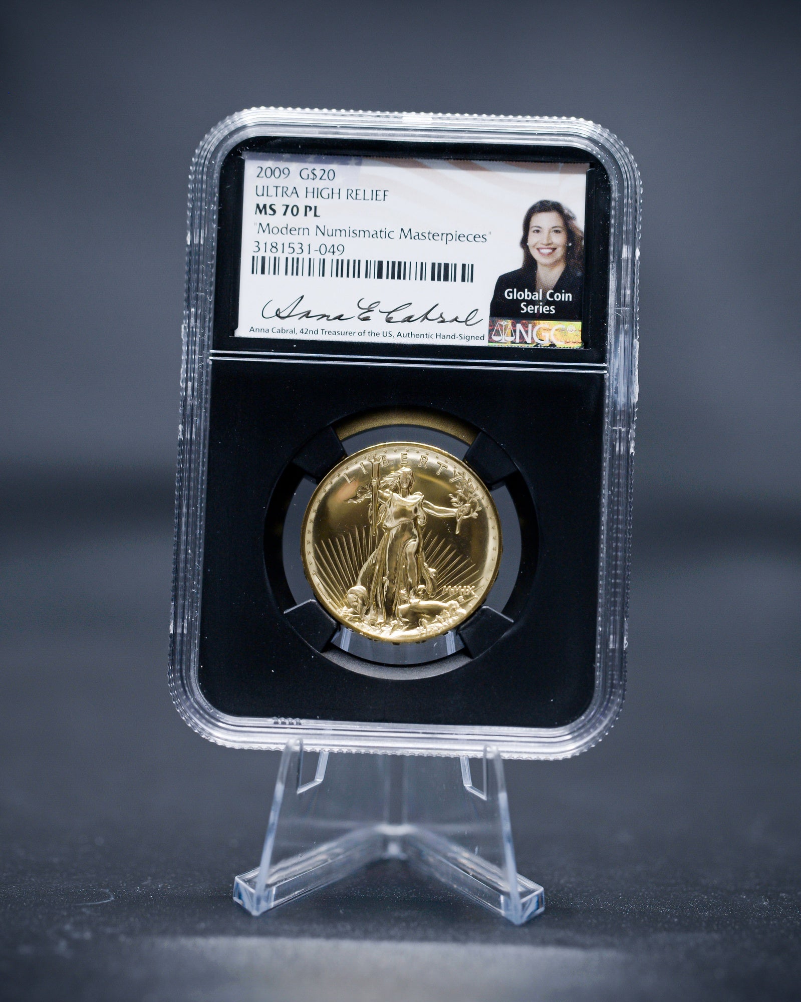 2009 Gold High Relief | NGC Modern Numismatic Masterpieces | Anna Cabral Autographed