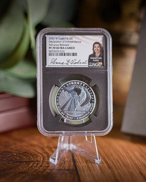 2026 $100 Platinum Proof Declaration of Independence | NGC PR70 | Anna Cabral Autographed