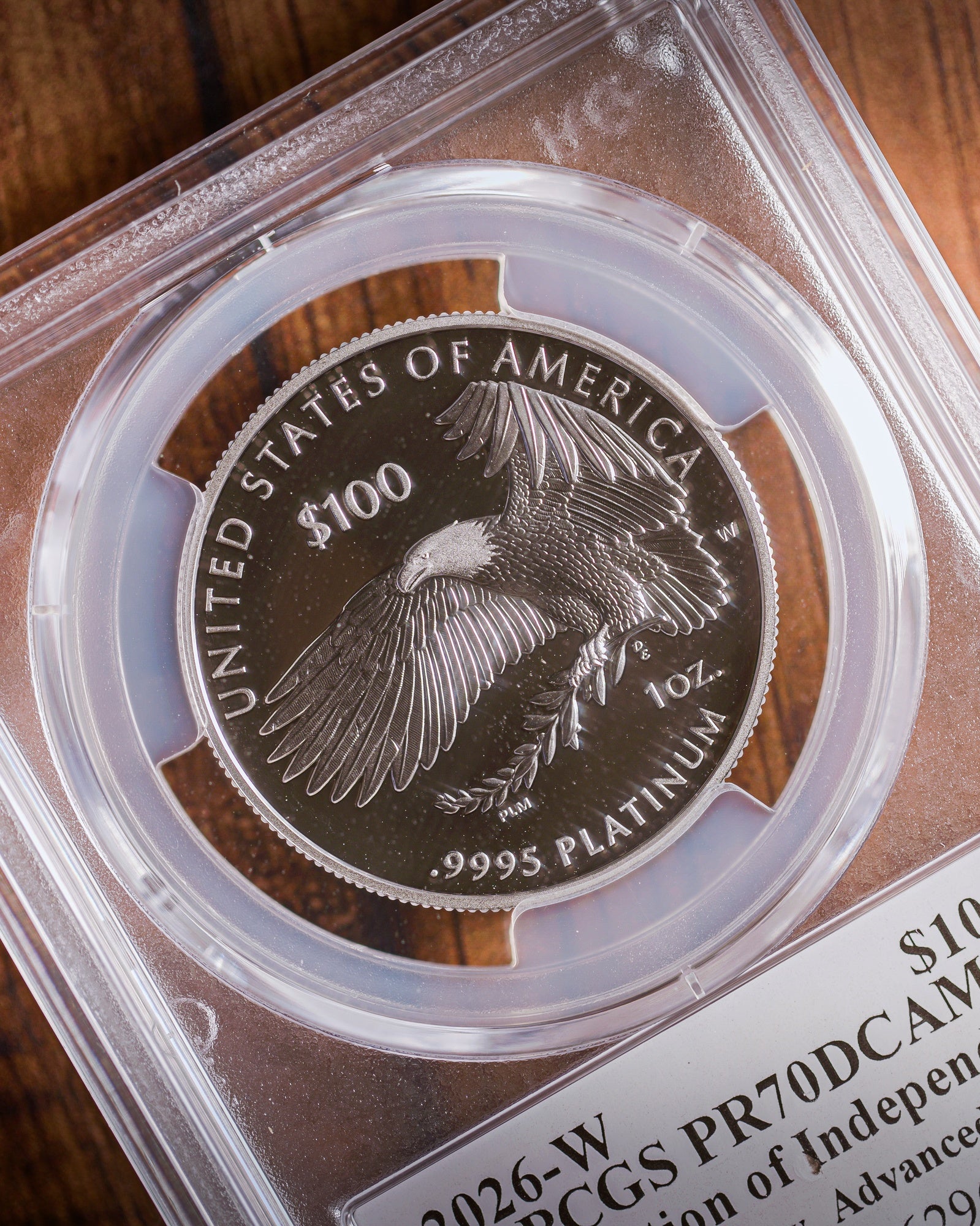 2026 $100 Platinum Proof Declaration of Independence | PCGS PR70 | Stephanie Sabin Autographed