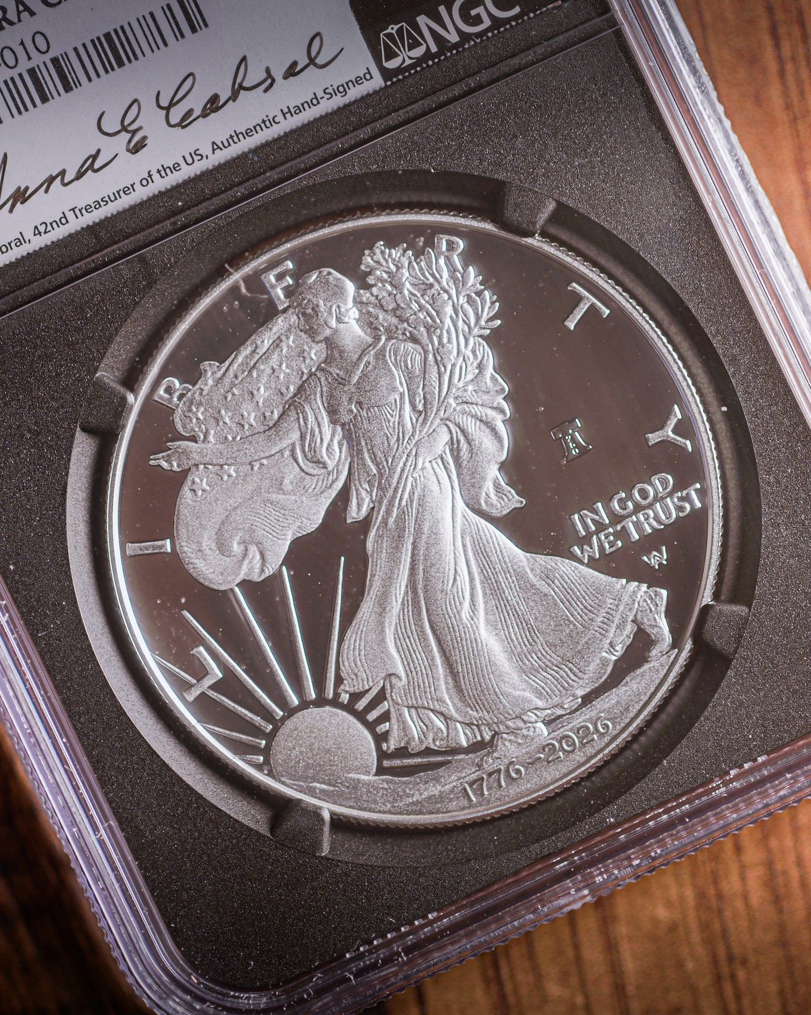 2026-W 1 oz Silver Eagle Coin Liberty Bell 250 Privy | NGC PR70 Deep Cameo Advanced Release | Anna Cabral Autographed