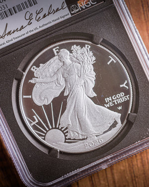 2026-P Silver Eagle Congratulations Set | NGC Advanced Release | Anna Cabral Autographed