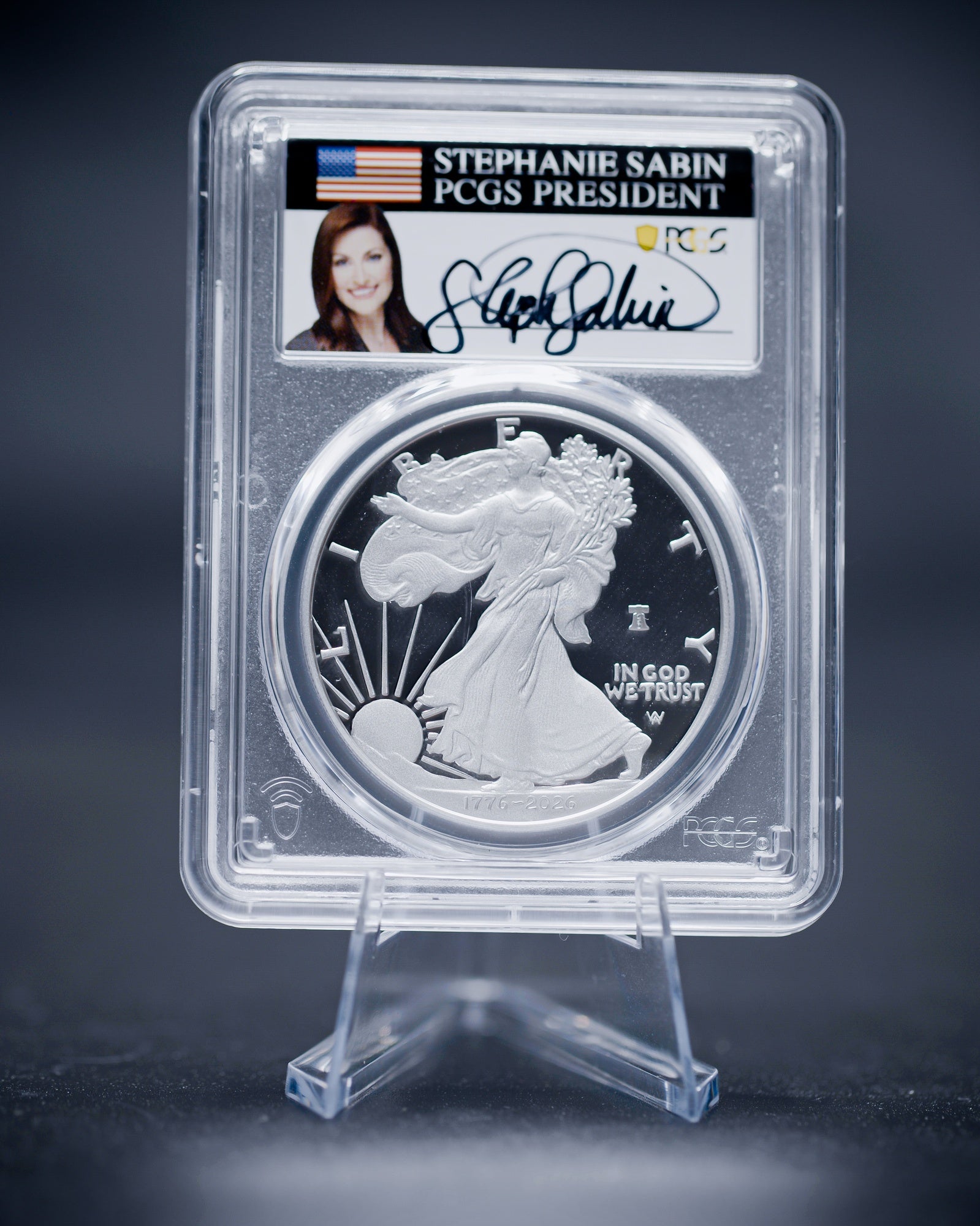2026-W 1 oz Silver Eagle Coin 250 Privy PR70 Deep Cameo | PCGS Advanced Release | Stephanie Sabin Autograph