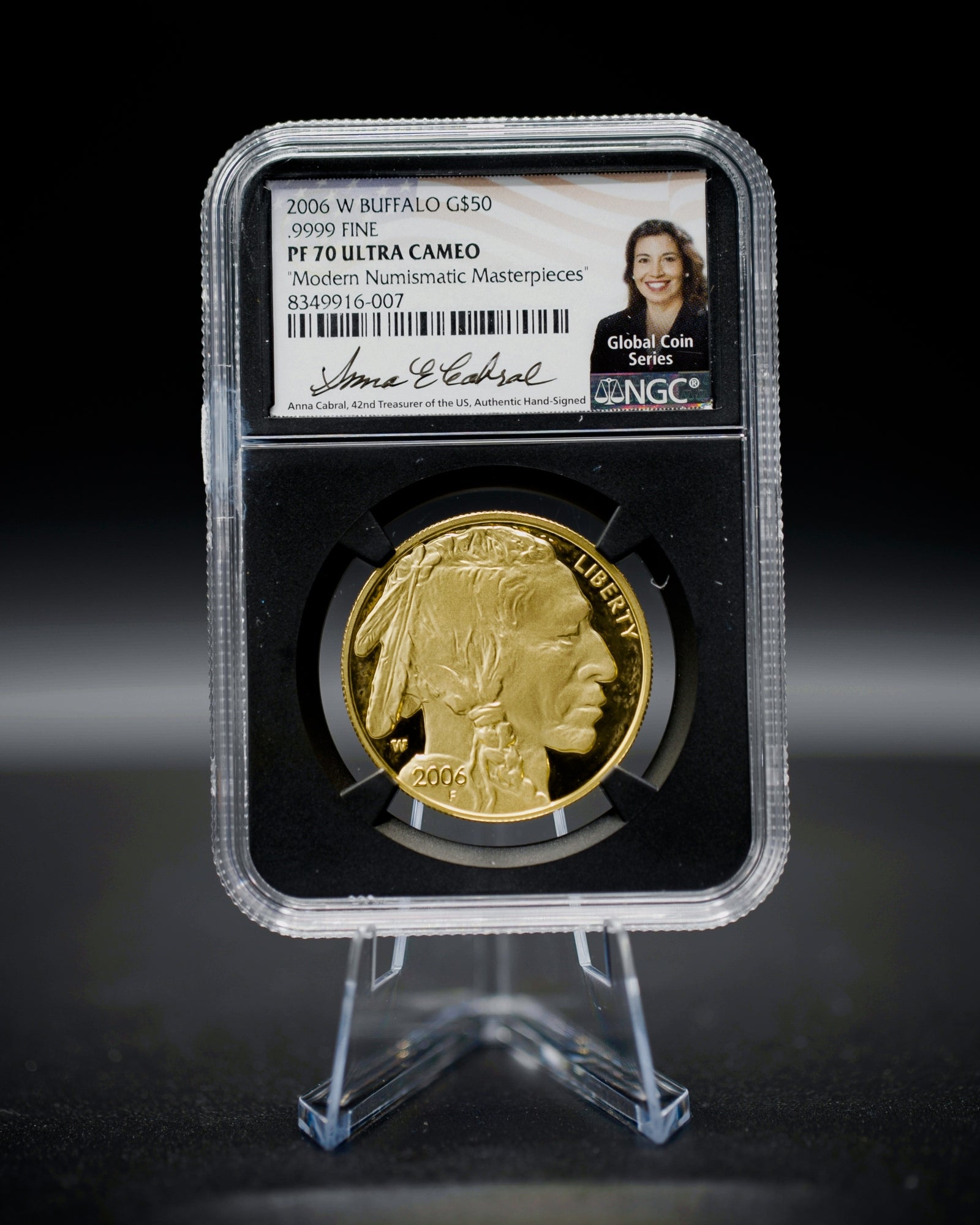 2006 $50 Proof Gold Buffalo | NGC "Modern Numismatic Masterpieces" PF70 | Anna Cabral Autographed