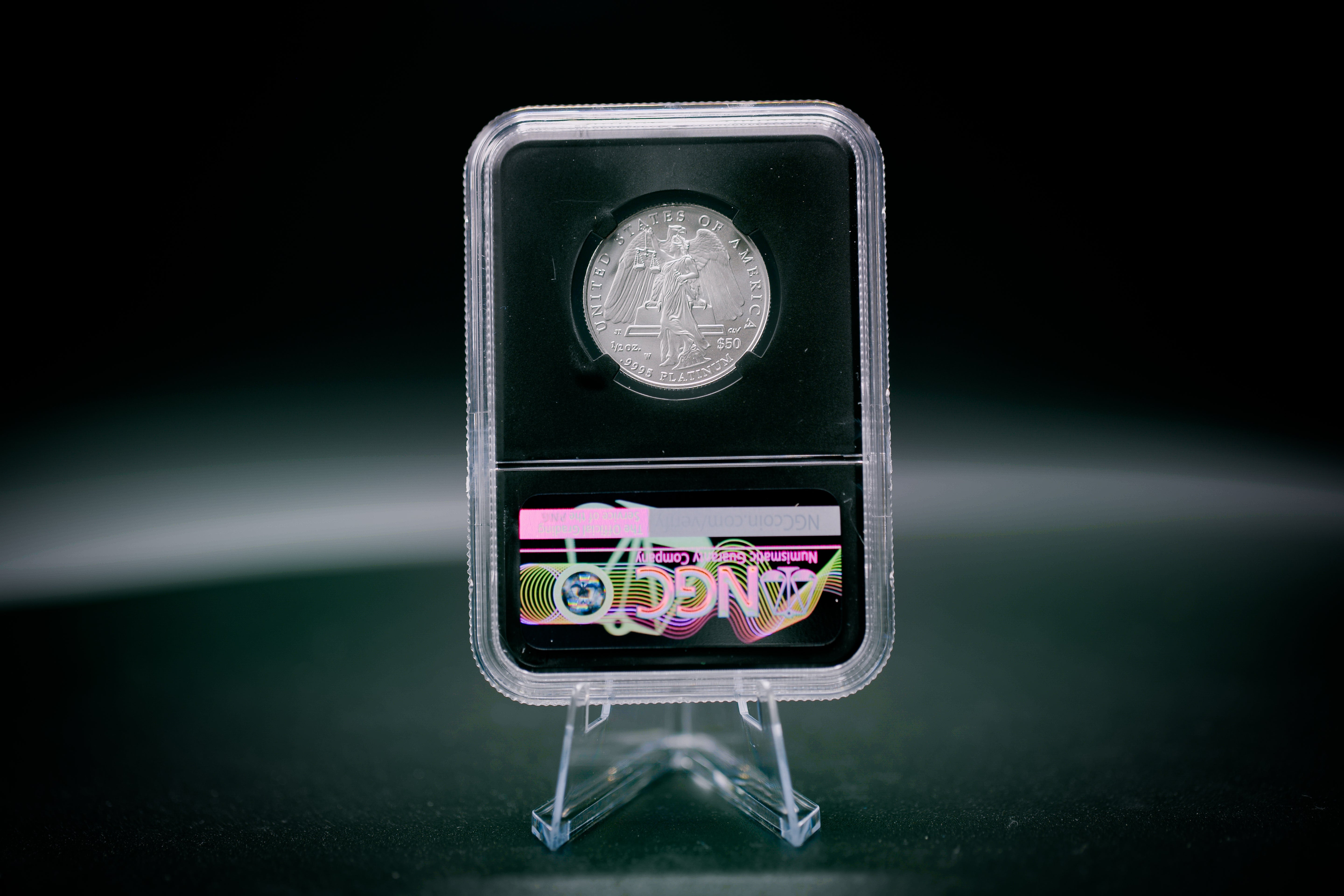 2008 "W" $50 Burnished Platinum Eagle | "Modern Numismatic Masterpieces/Cabral Auto" NGC MS70 | Anna Cabral Autographed