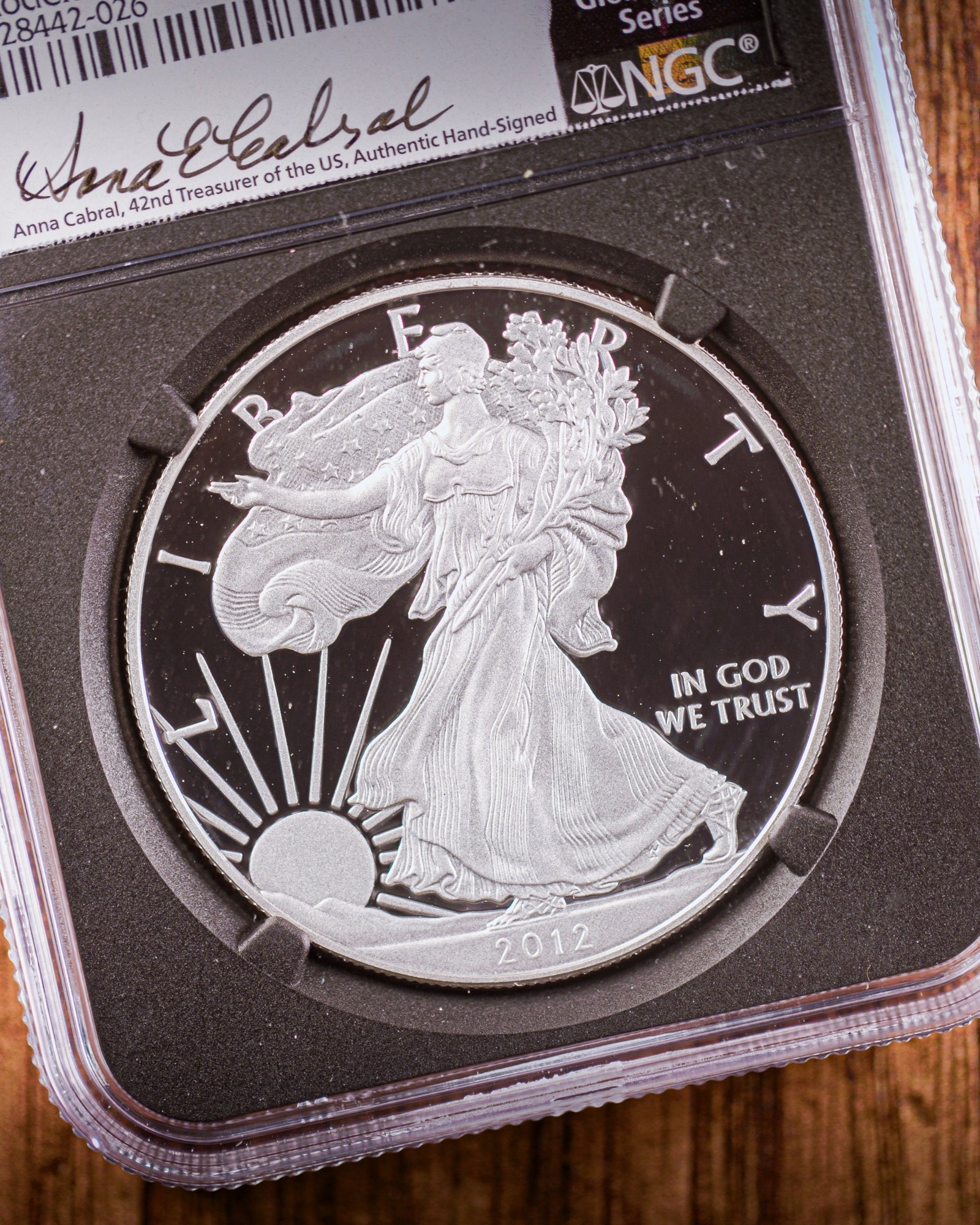 2012 "S" 75th Anniversary Silver American Eagle 2-Coin Set | NGC "Modern Numismatic Masterpieces" PF70 | Anna Cabral Autographed