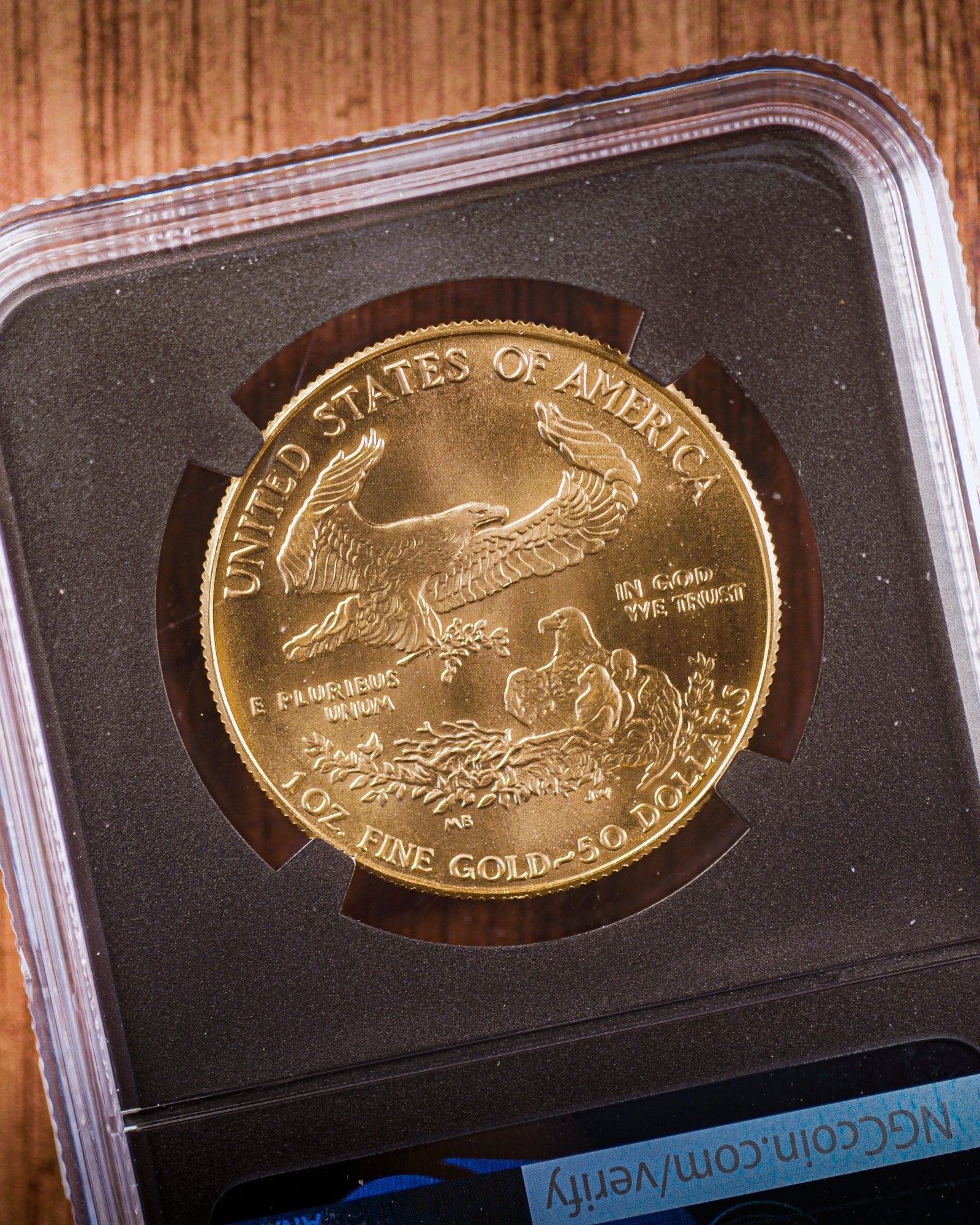 1986 $50 Gold Eagle |  NGC "Modern Numismatic Masterpieces" MS70 | Anna Cabral Autographed