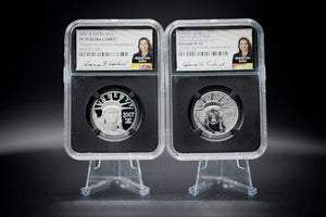 2007 2PC Proof Platinum Eagle Set | NGC "Modern Numismatic Masterpieces" PF70 | Anna Cabral Autographed