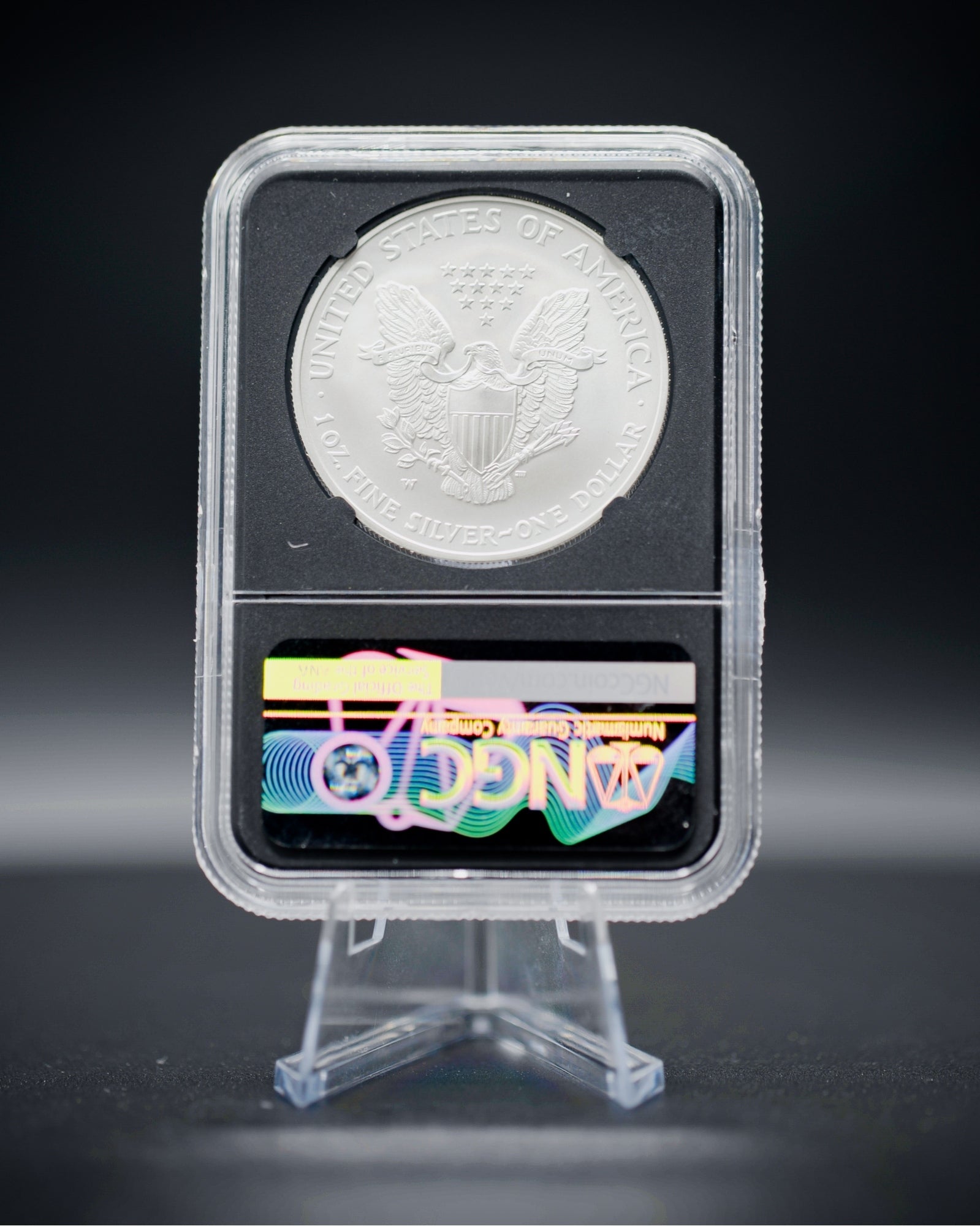2008 W $1 Reverse 2007 Burnished Silver Eagle|  NGC "Modern Numismatic Masterpieces" MS70 | Anna Cabral Autographed