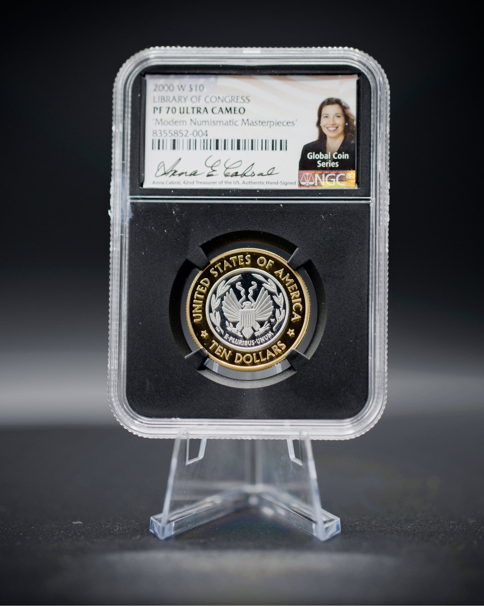 2000 W $10 Library of Congress | NGC "Modern Numismatic Masterpieces" PF70 | Anna Cabral Autographed