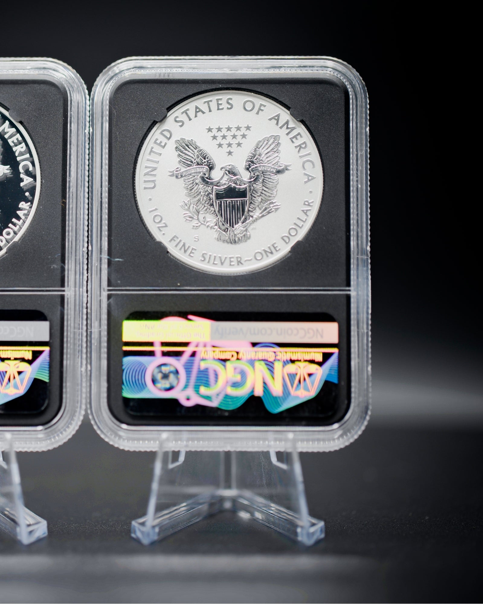 2012 "S" 75th Anniversary Silver American Eagle 2-Coin Set | NGC "Modern Numismatic Masterpieces" PF70 | Anna Cabral Autographed