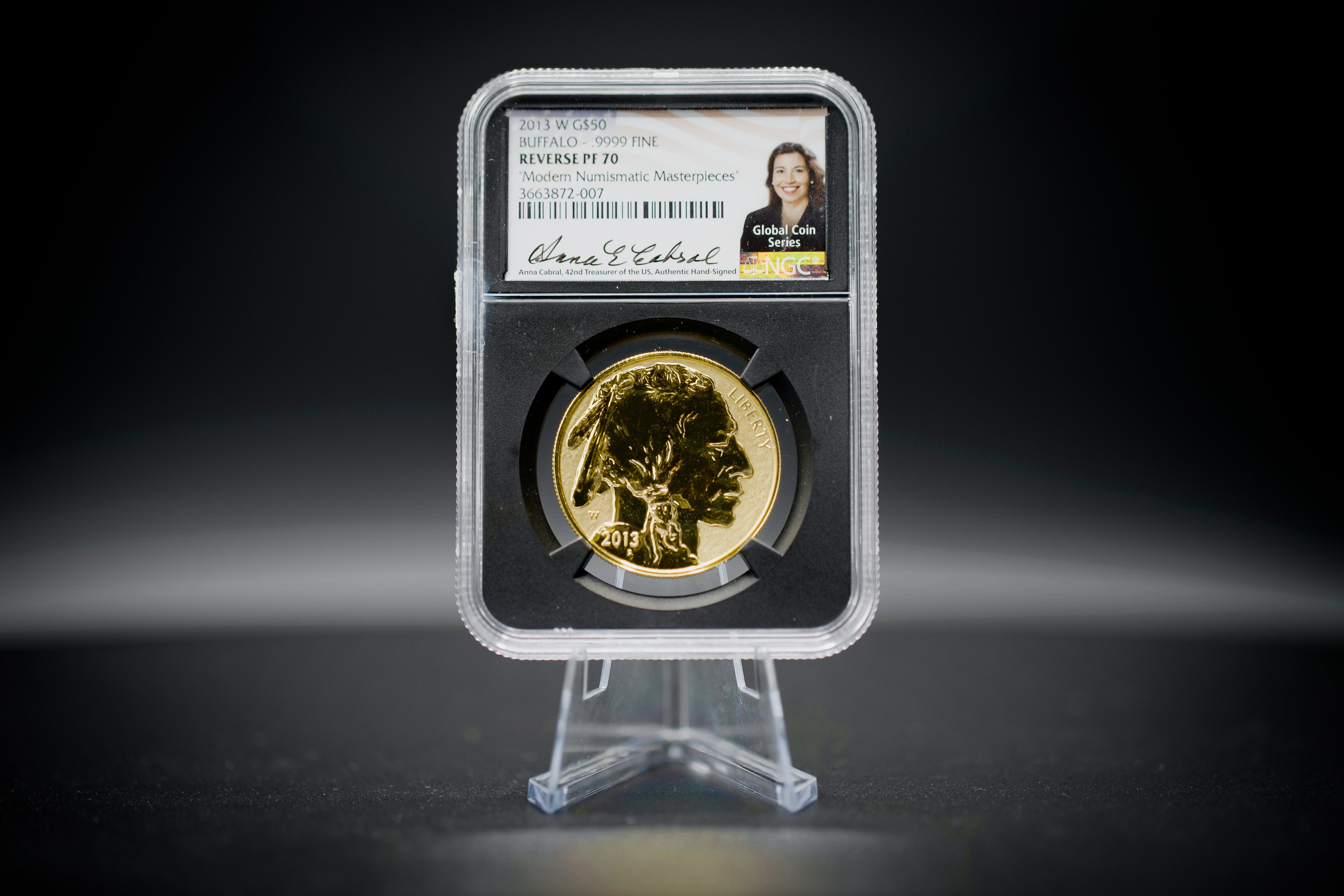 2013 $50 Reverse Proof Gold Buffalo | NGC "Modern Numismatic Masterpieces" PF70 | Anna Cabral Autographed