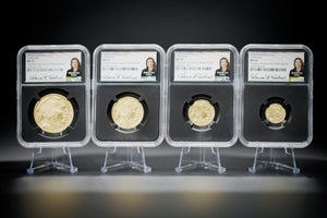 2008 W 4PC Burnished Gold Buffalo Set | NGC "Modern Numismatic Masterpieces" MS70 | Anna Cabral Autographed