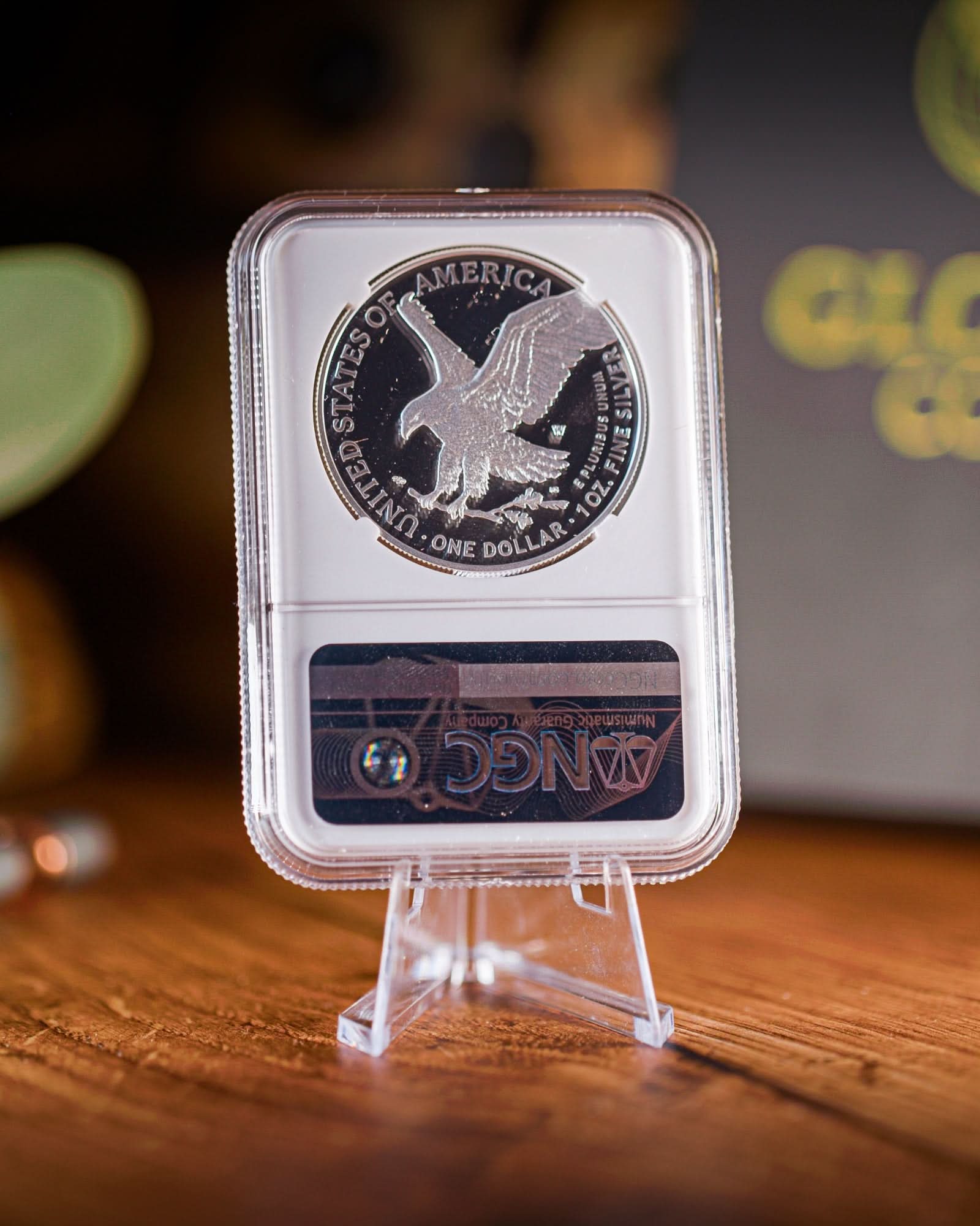 2025-W U.S. Army "250th Anniversary Privy" Silver Eagle |  First Day of Issue NGC PF70 | Kenneth Bressett Autographed
