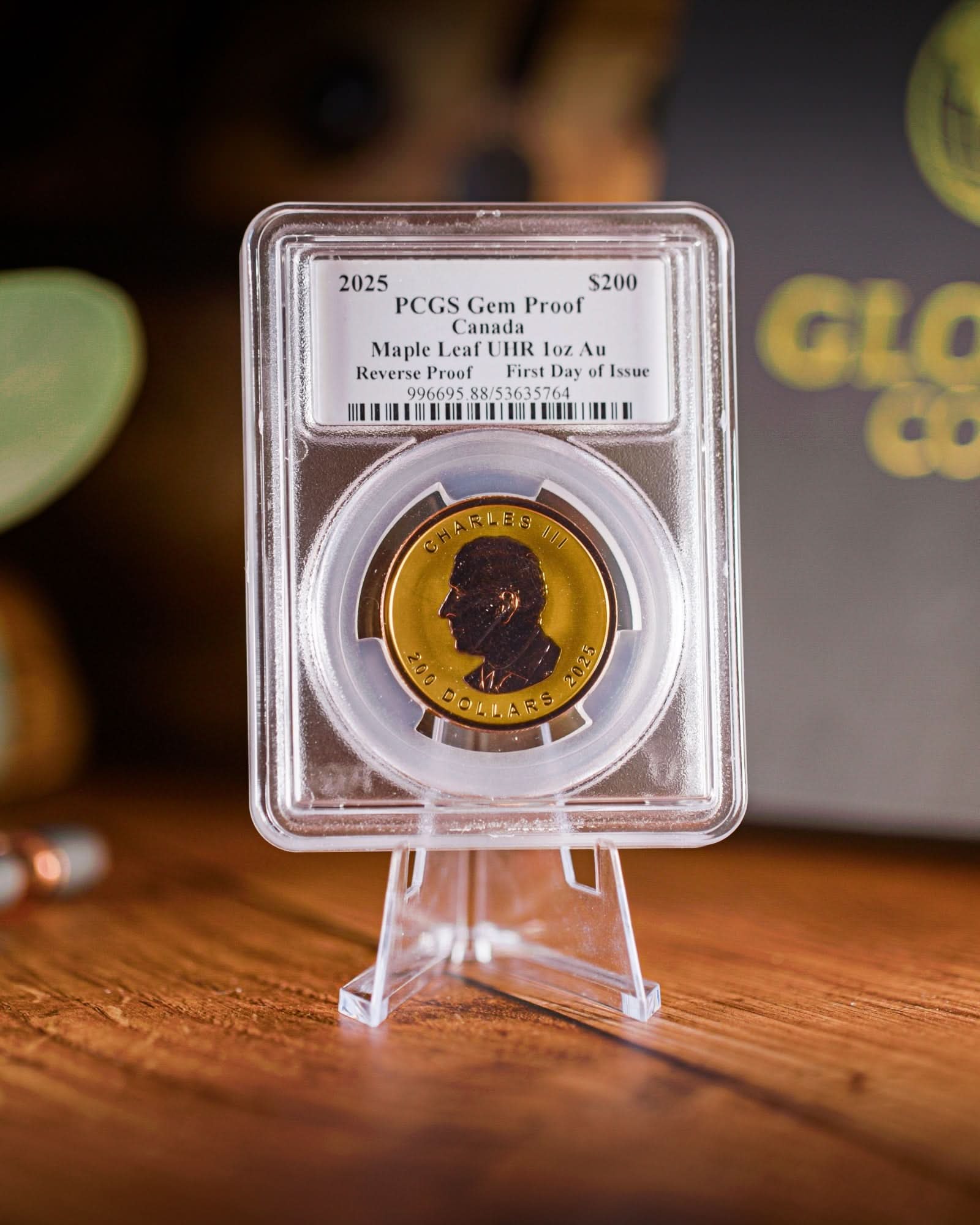 2025 Ultra High Relief 1 oz Gold Maple Leaf Reverse Proof Coin | First Day of Issue PCGS PR70 | Steven Rosati Autographed