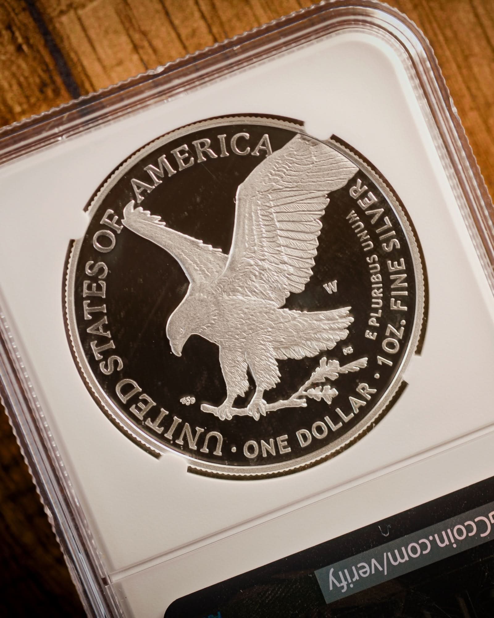 2025-W U.S. Army "250th Anniversary Privy" Silver Eagle |  First Day of Issue NGC PF70 | Kenneth Bressett Autographed