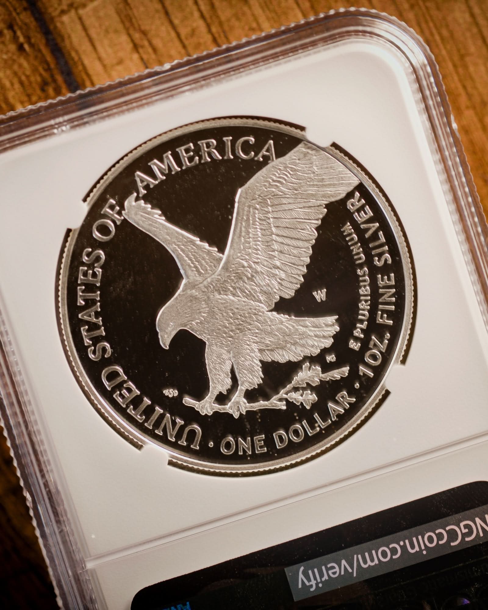 2025-W Laser Engraved Privy Proof Silver Eagle | First Day of Issue NGC PF70 |Kenneth Bressett Autographed