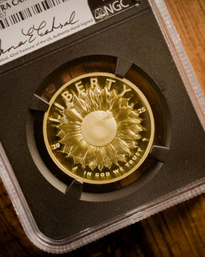 2025-W $100 High Relief American Liberty Gold | First Day of Issue NGC PF70 | Anna Cabral Autographed