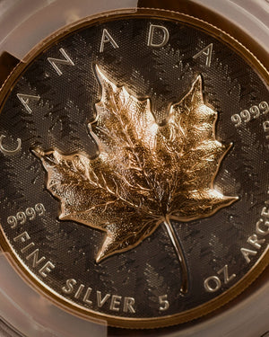 2025 Ultra High Relief 5 oz Silver Maple Leaf Reverse Proof | First Day of Issue PCGS PR70 | Steven Rosati Autographed
