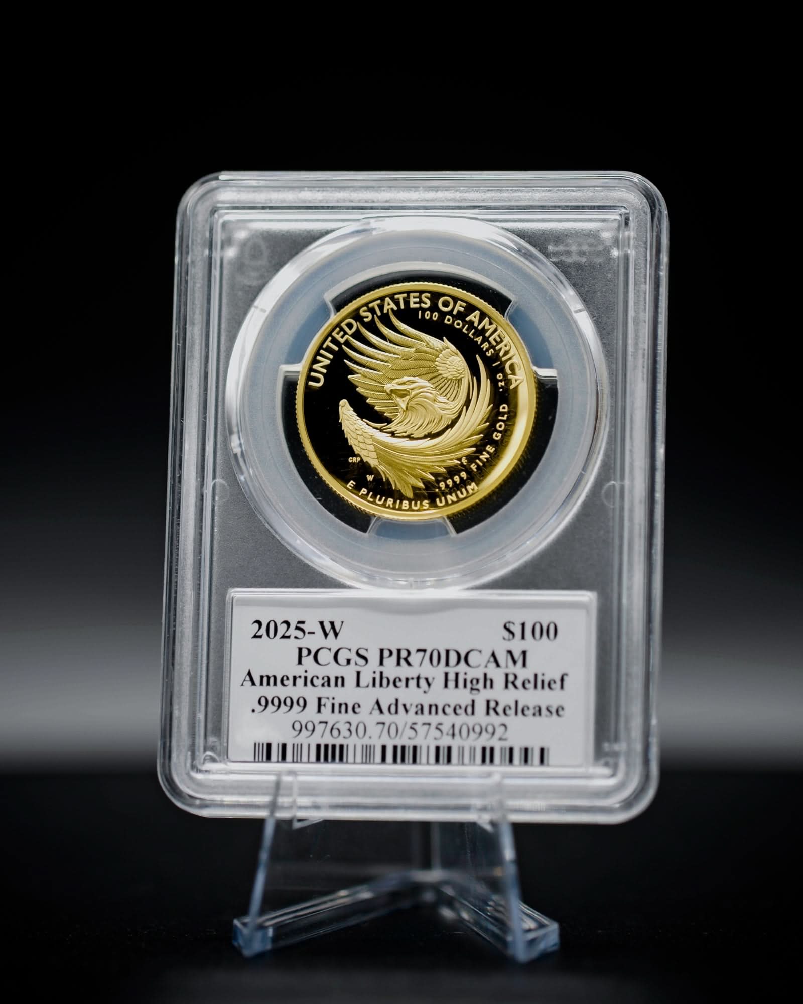 2025-W $100 High Relief American Liberty Gold Coin | Advanced Release PCGS PR70DCAM | Stephanie Sabin Autographed