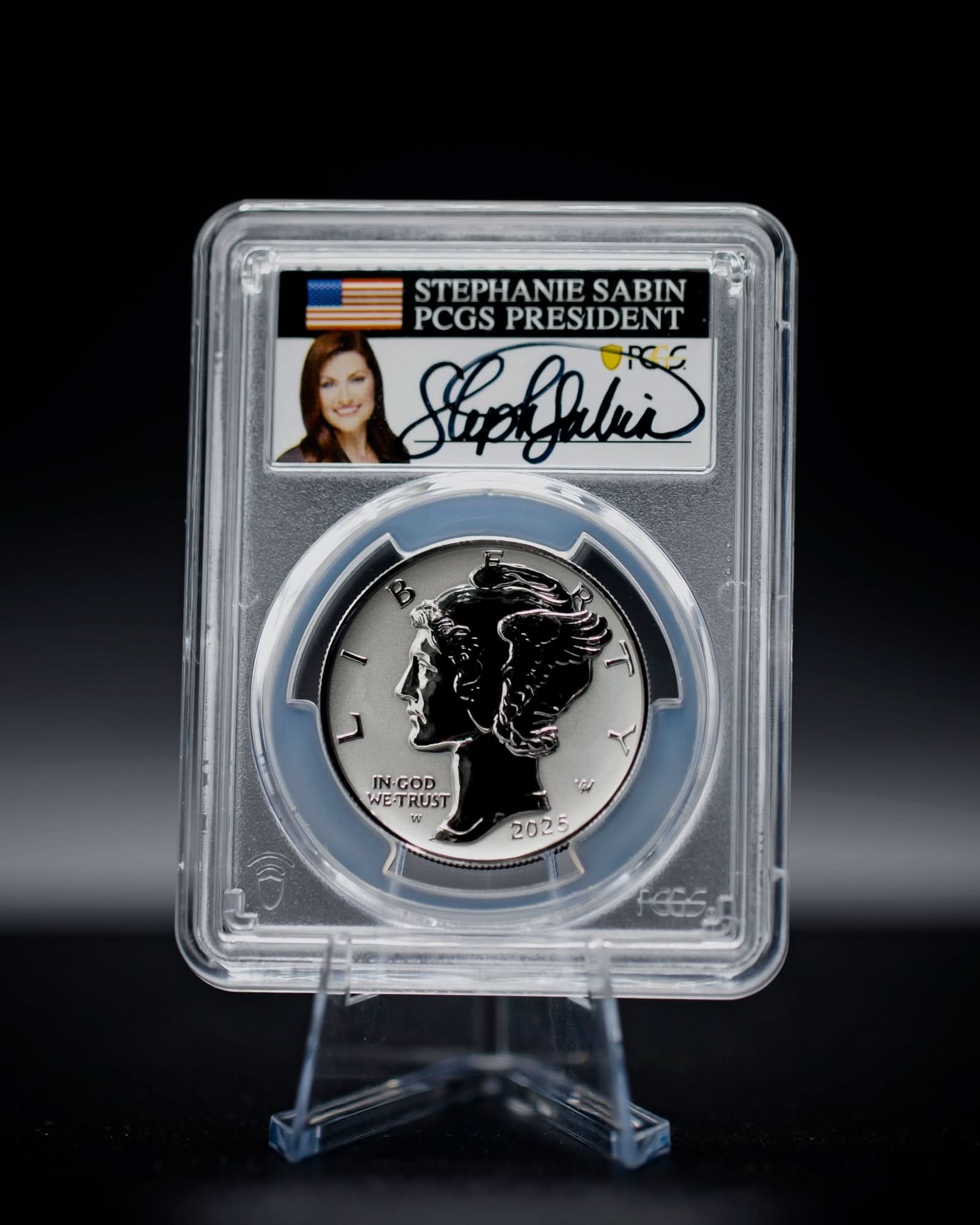 2025-W $25 Palladium American Eagle Reverse Proof | Advanced Release PCGS PR70DCAM | Stephanie Sabin Autographed