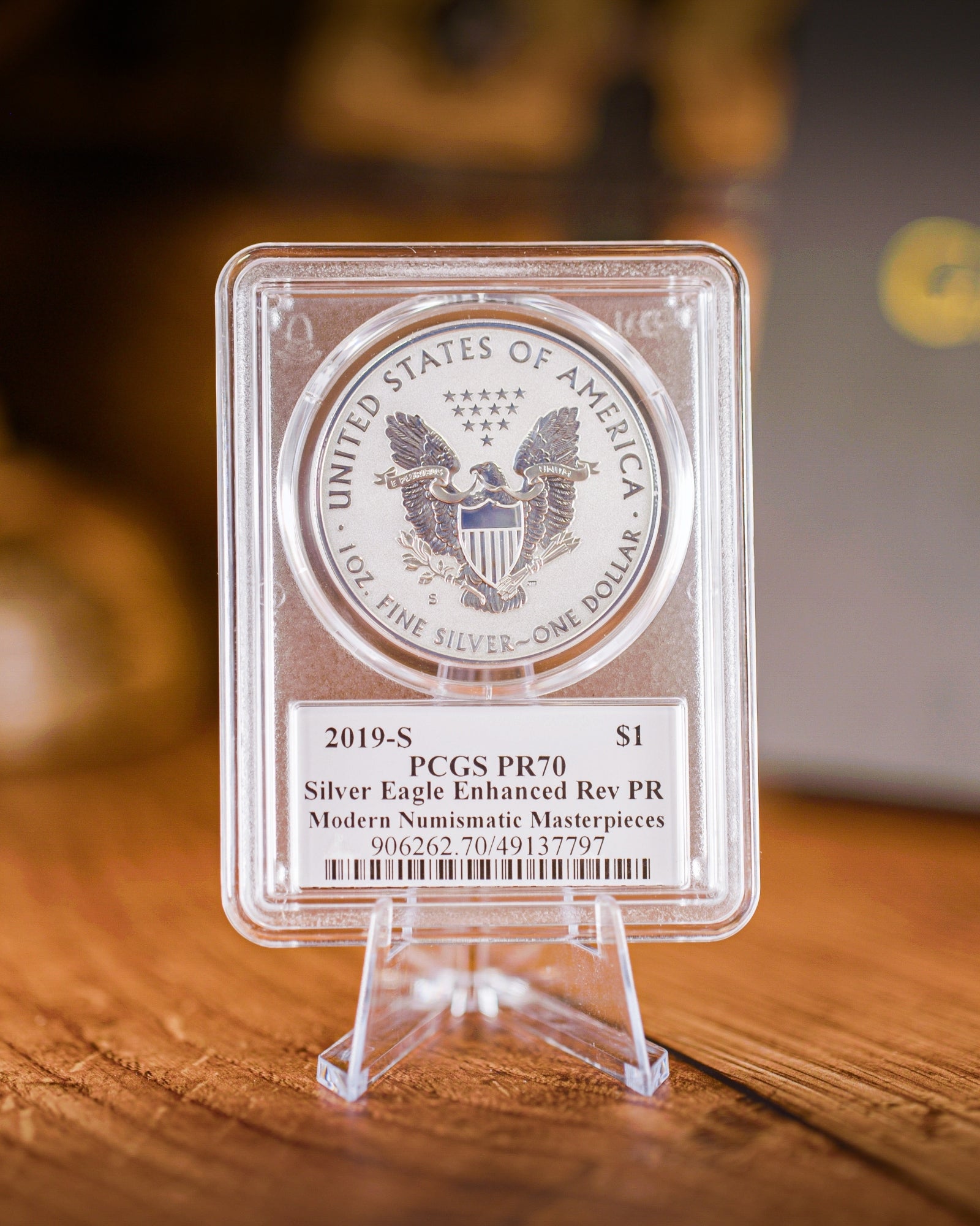 2019 "S" Reverse Proof Silver Eagle | PCGS "Modern Numismatic Masterpieces" PR70 | Stephanie Sabin Autographed