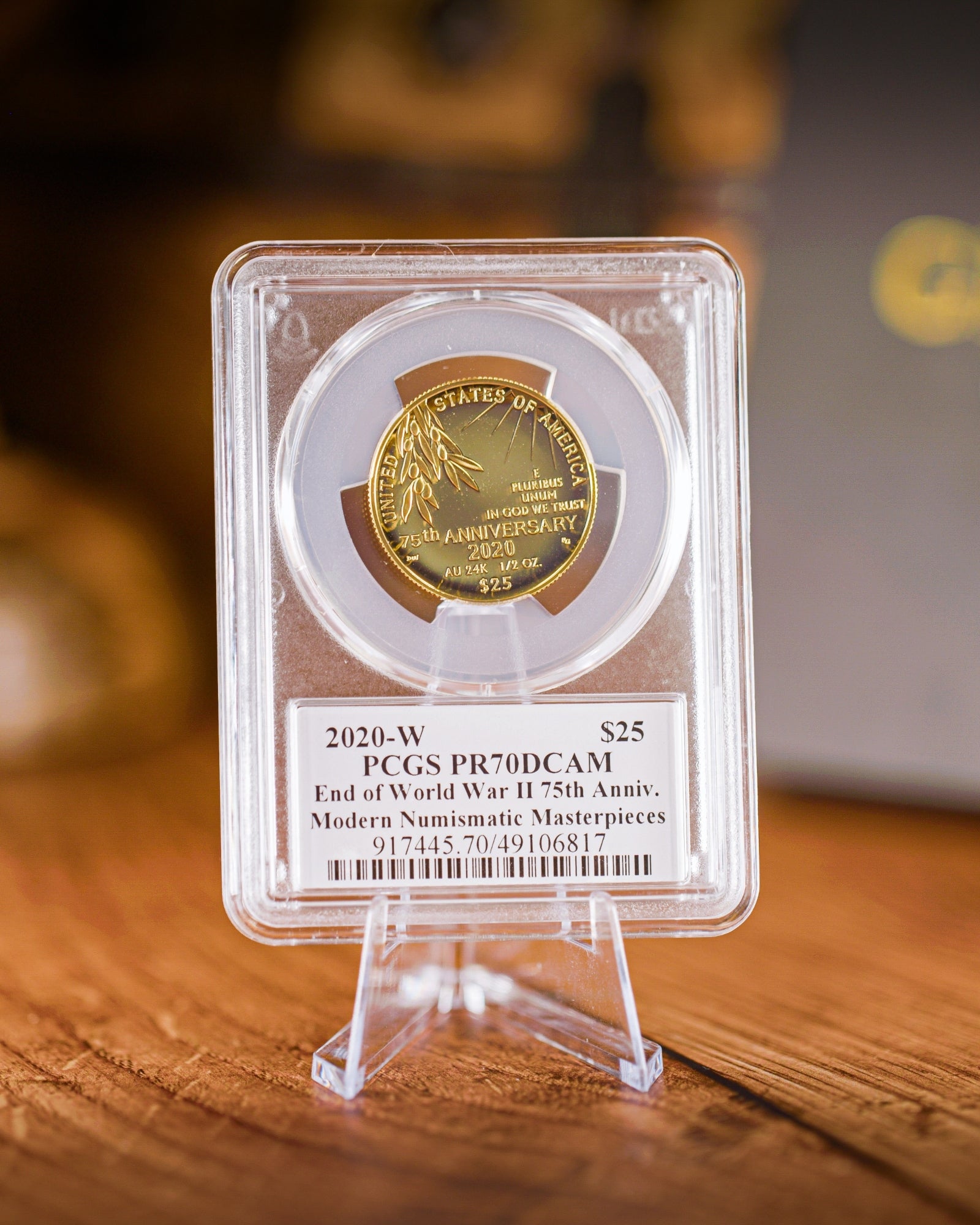 2020 $25 End of WWII Gold | PCGS "Modern Numismatic Masterpieces" PR70 | Stephanie Sabin Autographed