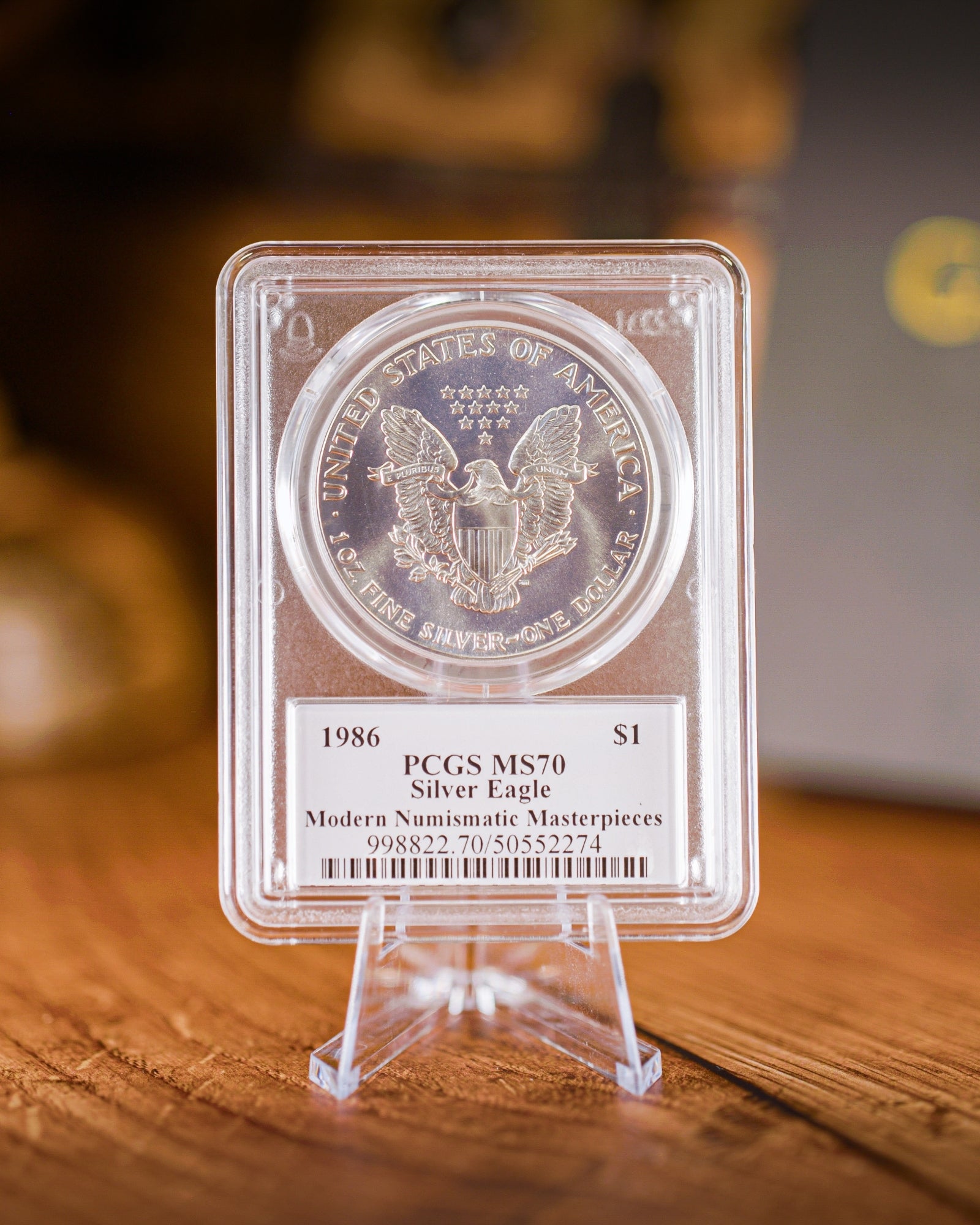 1986 $1 Silver Eagle | PCGS "Modern Numismatic Masterpieces" MS70 | Stephanie Sabin Autographed