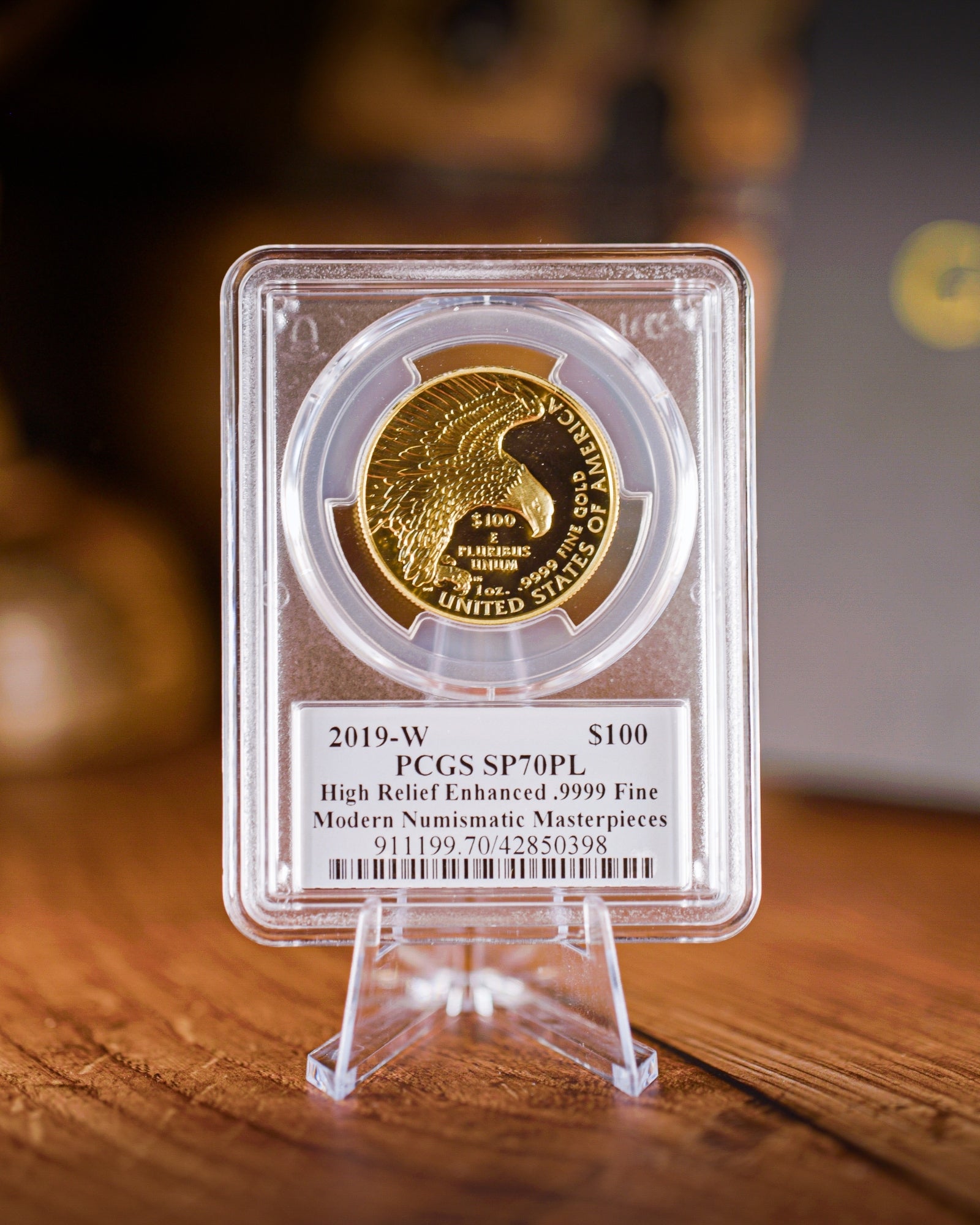 2019 $100 Gold High Relief | PCGS "Modern Numismatic Masterpieces" SP70 PL | Stephanie Sabin Autographed