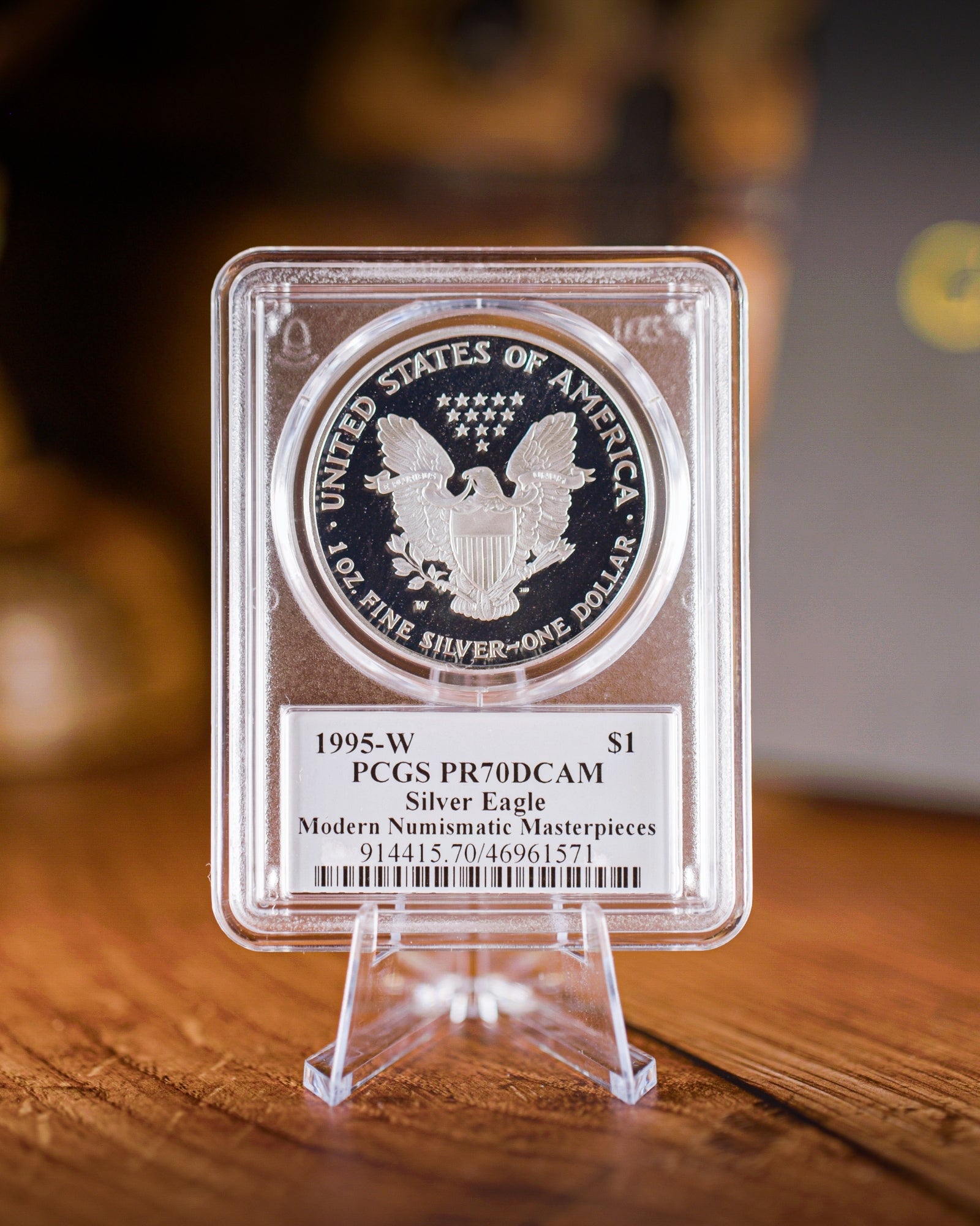 1995 "W" $1 Proof Silver Eagle | PCGS "Modern Numismatic Masterpieces" PR70 | Stephanie Sabin Autographed