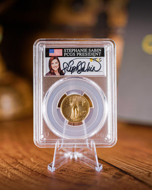 2021 W $10 Gold Eagle Type 2 Unfinished Dies | PCGS "Modern Numismatic Masterpieces" MS70 | Stephanie Sabin Autographed