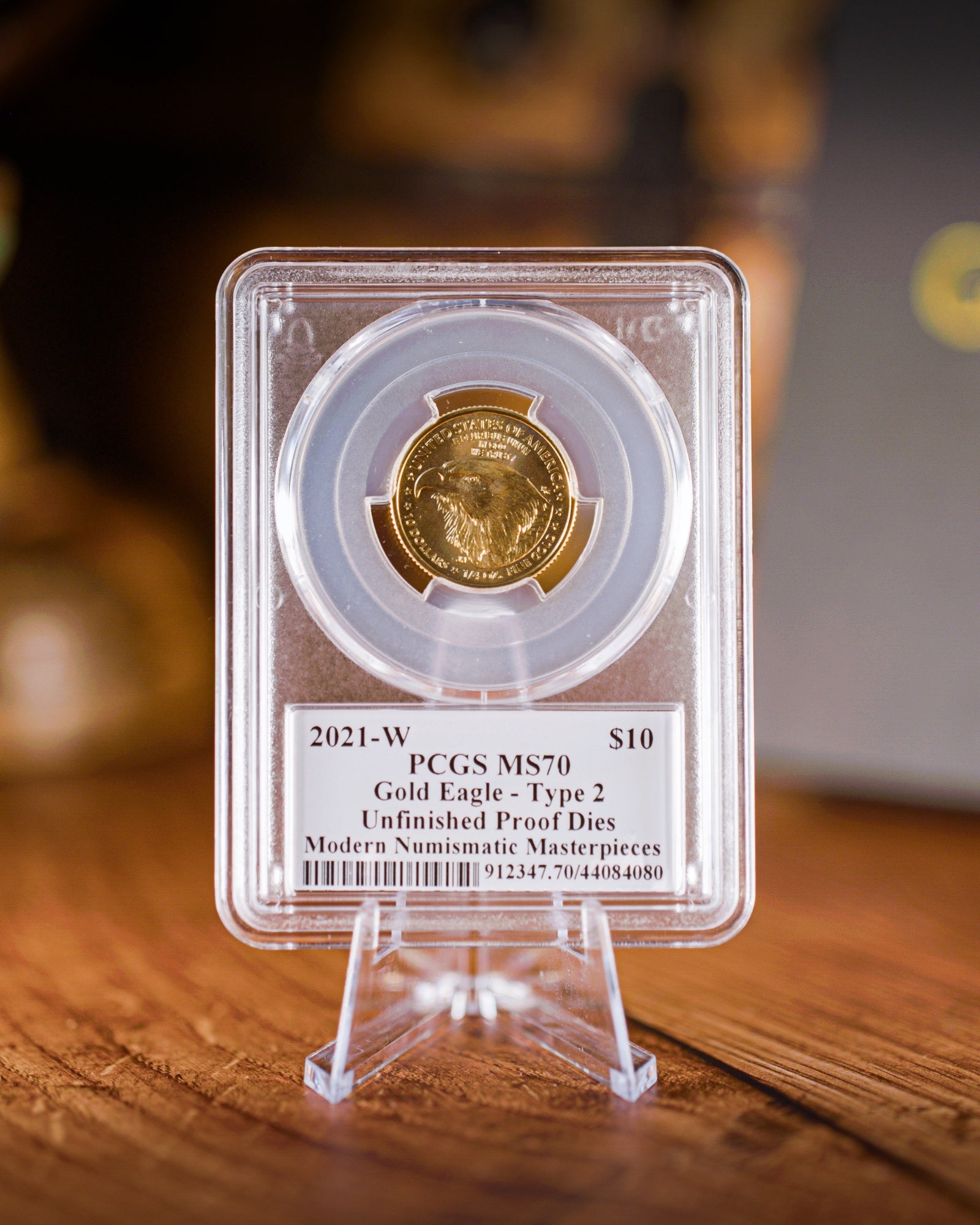 2021 W $10 Gold Eagle Type 2 Unfinished Dies | PCGS "Modern Numismatic Masterpieces" MS70 | Stephanie Sabin Autographed
