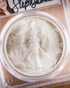 1986 $1 Silver Eagle | PCGS "Modern Numismatic Masterpieces" MS70 | Stephanie Sabin Autographed
