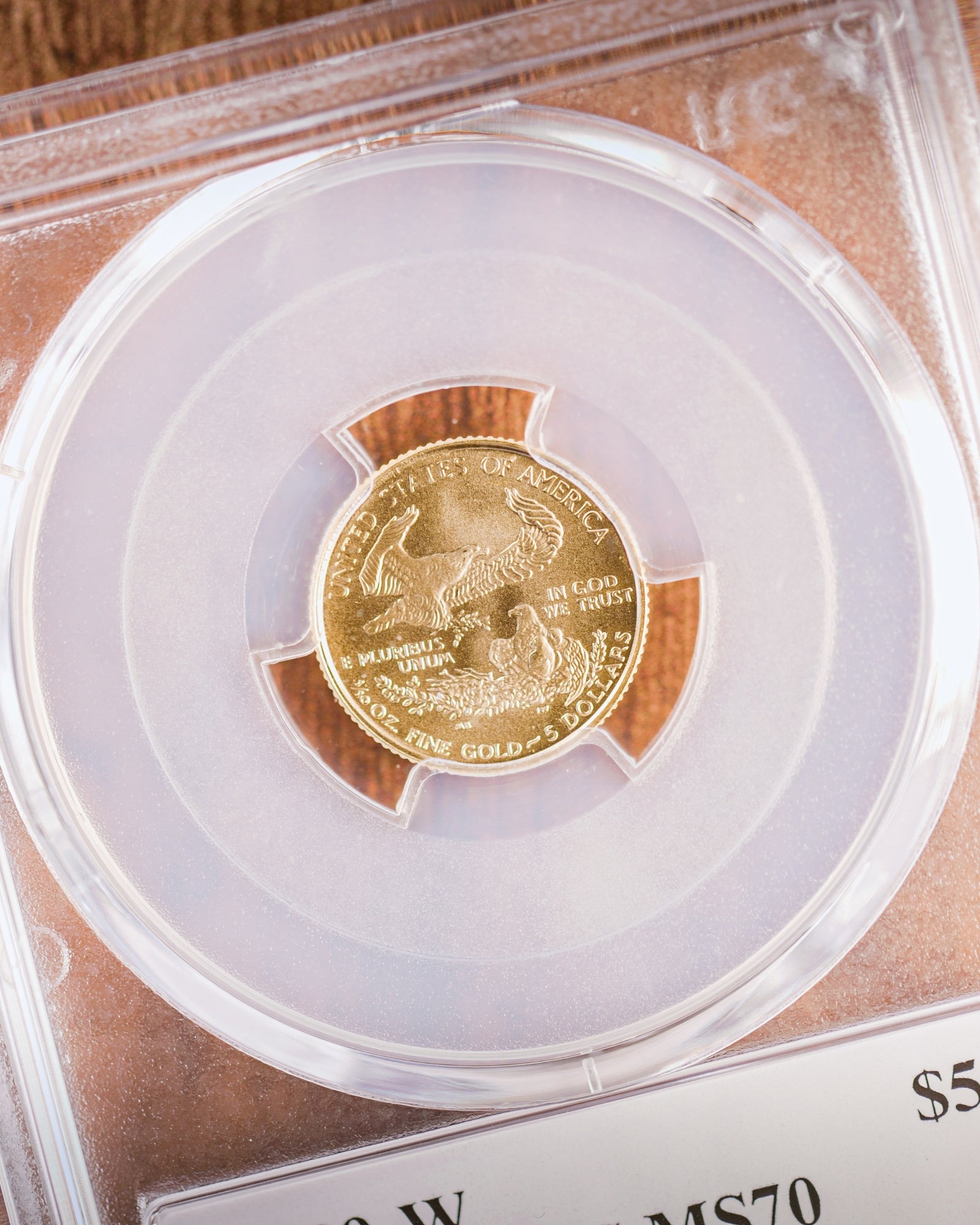 1999 "W" $5 Gold Eagle Unfinished Dies | PCGS "Modern Numismatic Masterpieces" MS70 | Stephanie Sabin Autographed