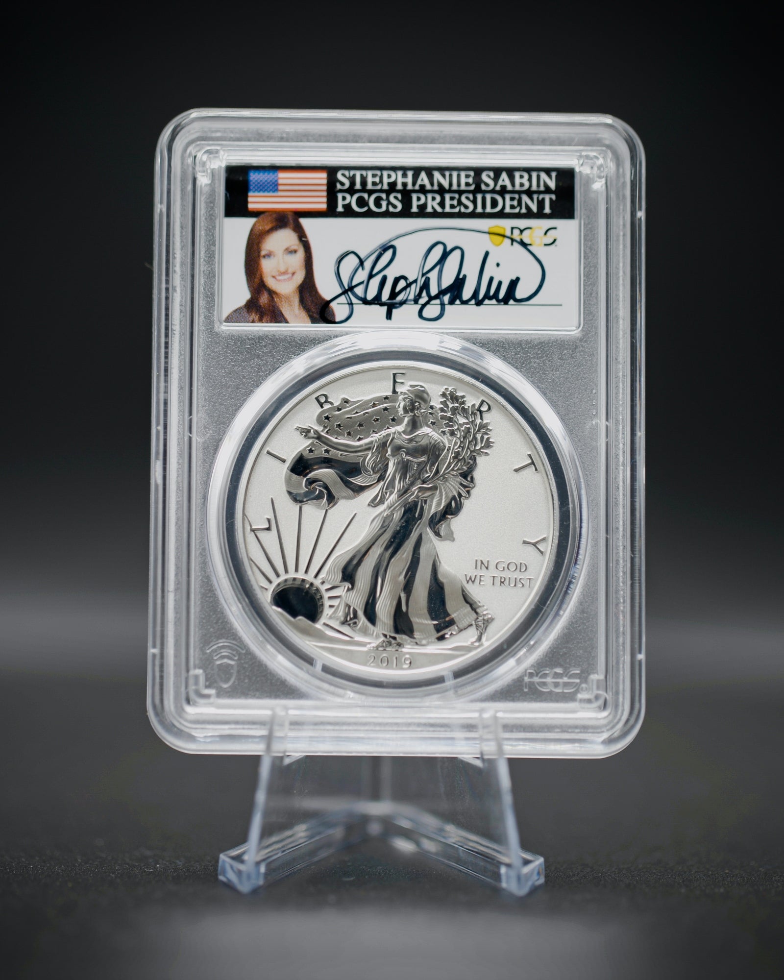 2019 "S" Reverse Proof Silver Eagle | PCGS "Modern Numismatic Masterpieces" PR70 | Stephanie Sabin Autographed