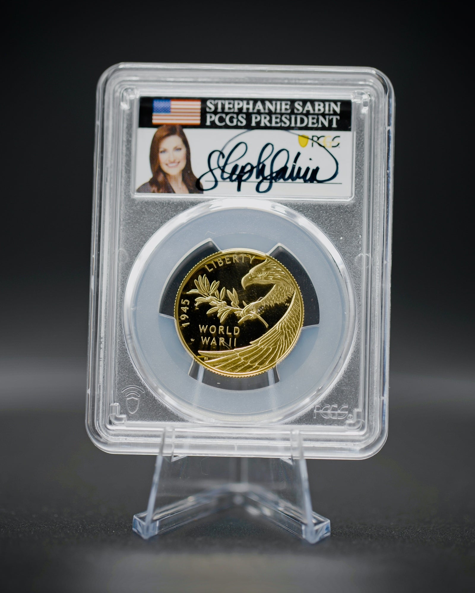 2020 $25 End of WWII Gold | PCGS "Modern Numismatic Masterpieces" PR70 | Stephanie Sabin Autographed