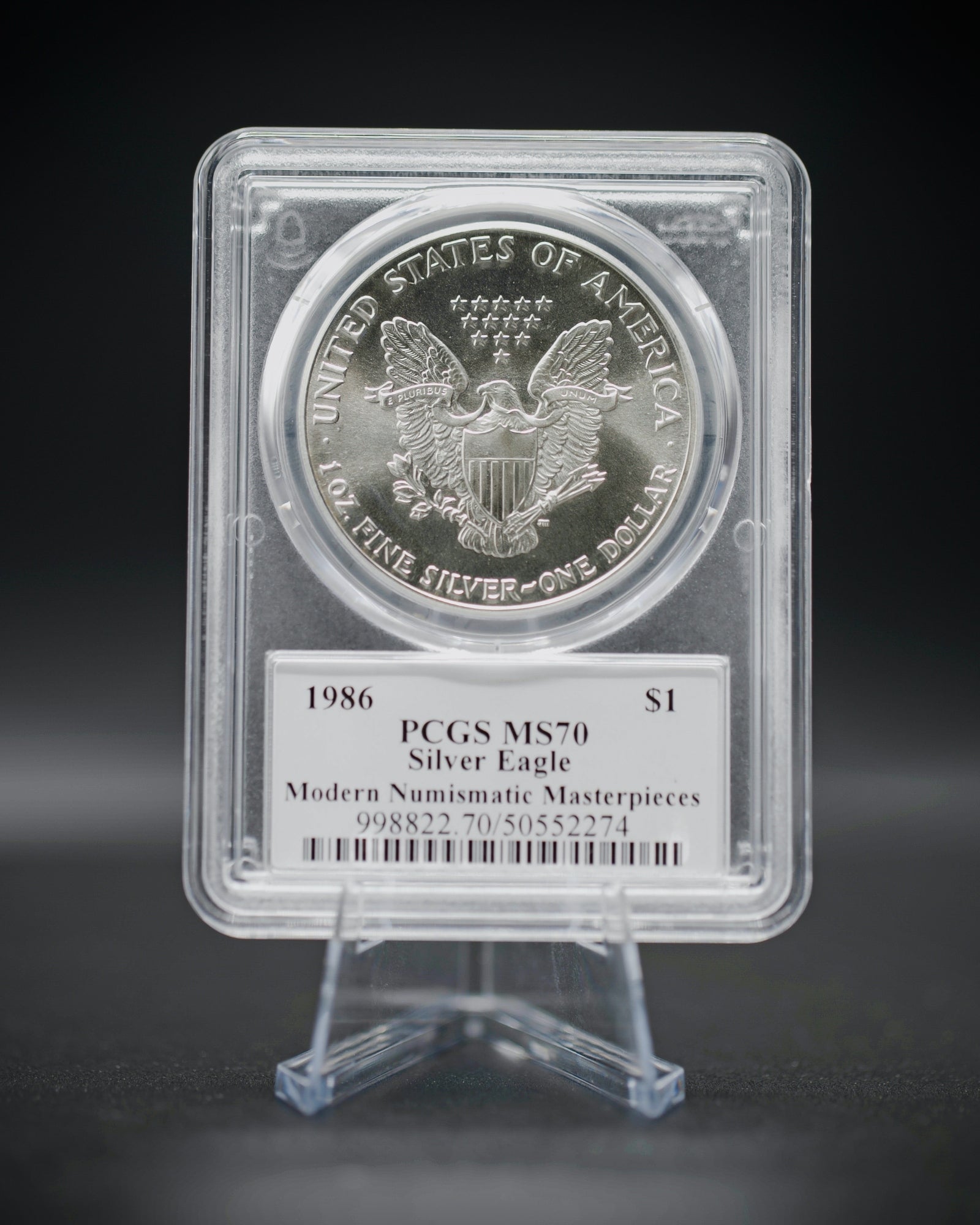 1986 $1 Silver Eagle | PCGS "Modern Numismatic Masterpieces" MS70 | Stephanie Sabin Autographed