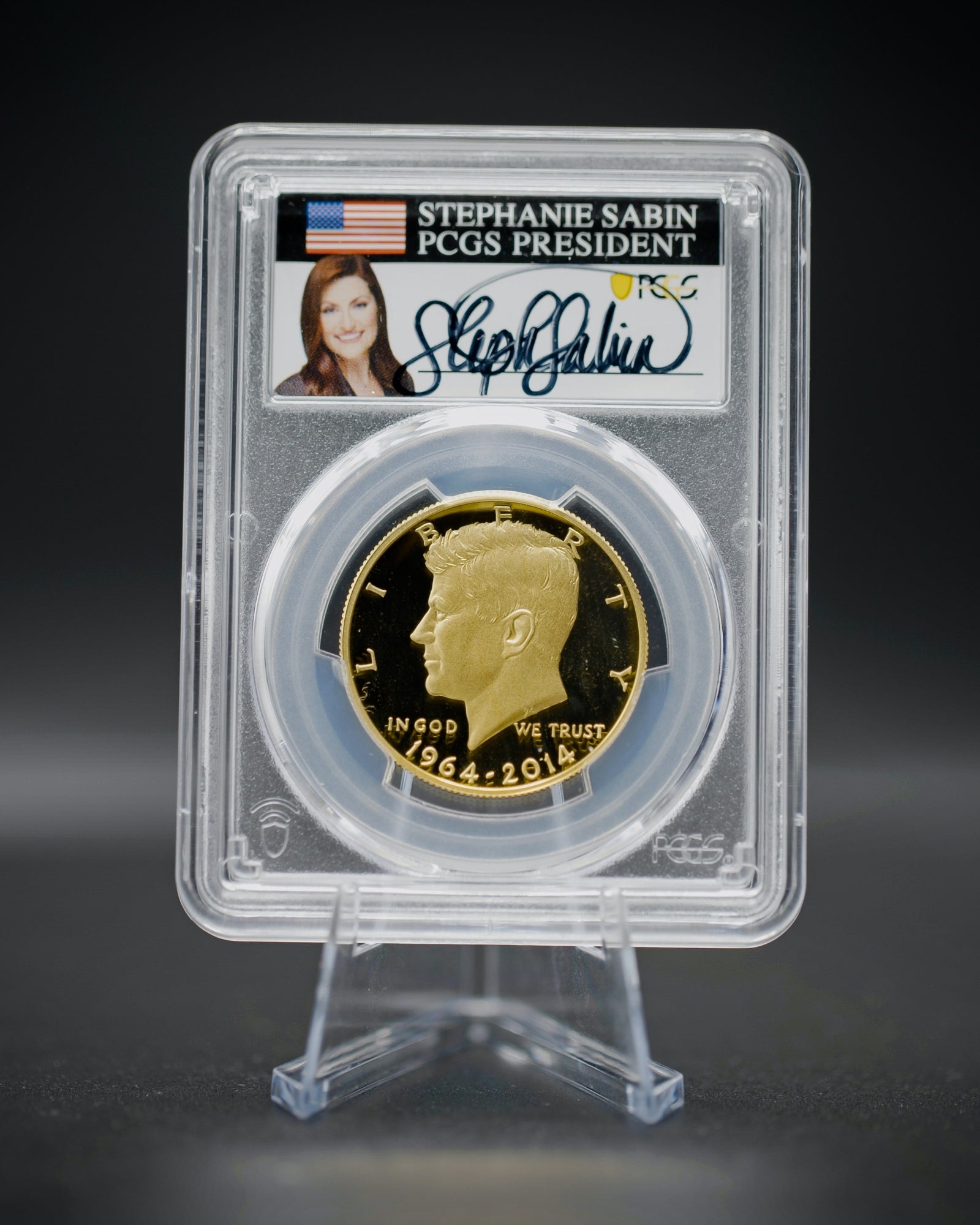 2014 $.50 JFK Gold | PCGS "Modern Numismatic Masterpieces" PR70 | Stephanie Sabin Autographed