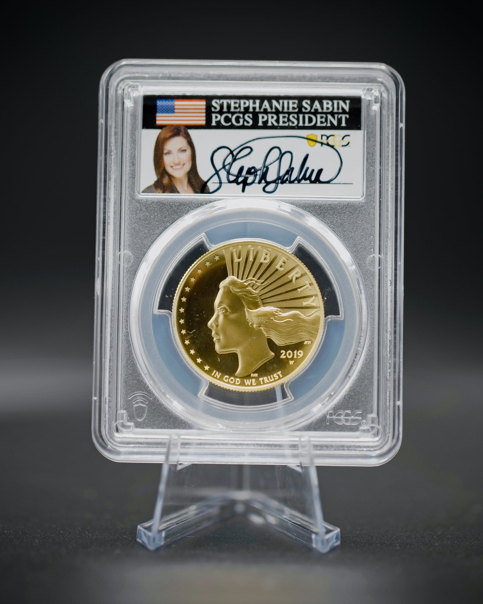 2019 $100 Gold High Relief | PCGS "Modern Numismatic Masterpieces" SP70 PL | Stephanie Sabin Autographed