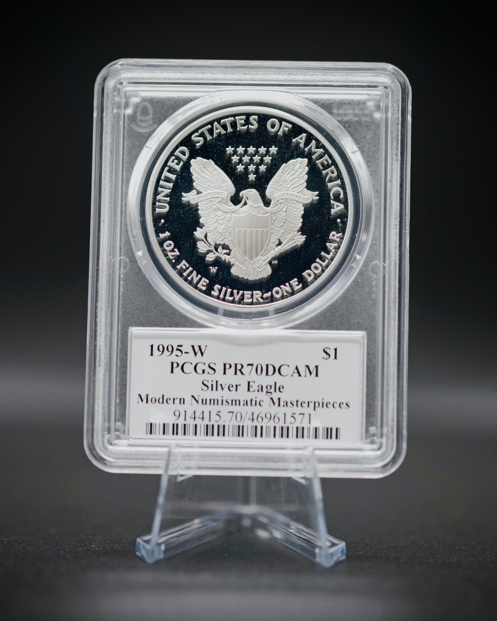 1995 "W" $1 Proof Silver Eagle | PCGS "Modern Numismatic Masterpieces" PR70 | Stephanie Sabin Autographed