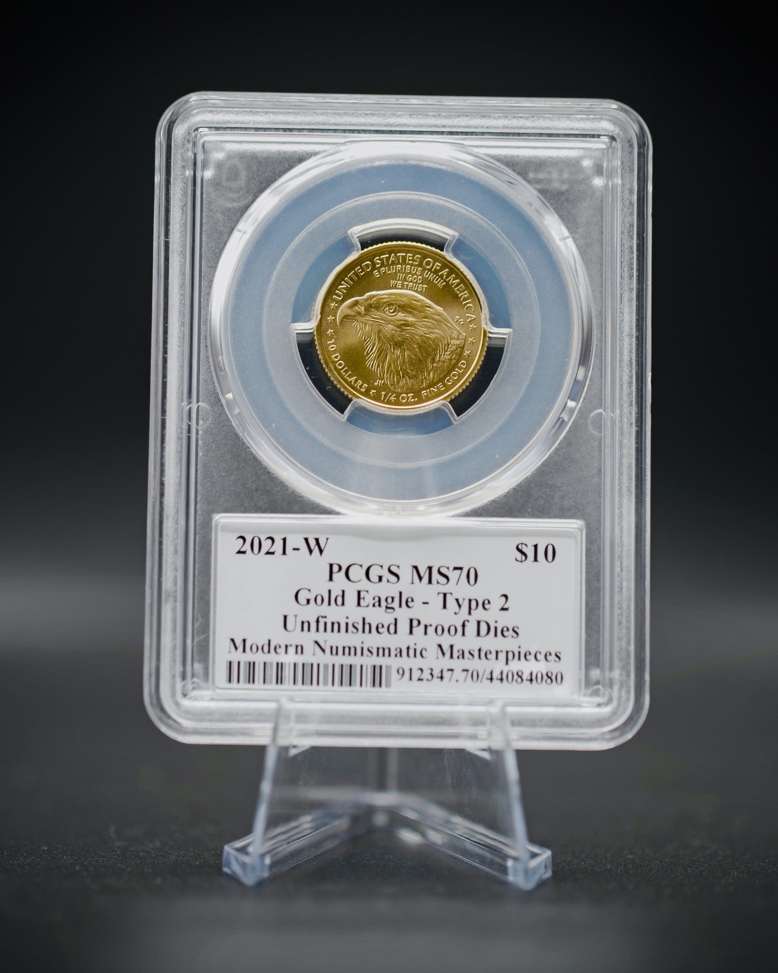 2021 W $10 Gold Eagle Type 2 Unfinished Dies | PCGS "Modern Numismatic Masterpieces" MS70 | Stephanie Sabin Autographed
