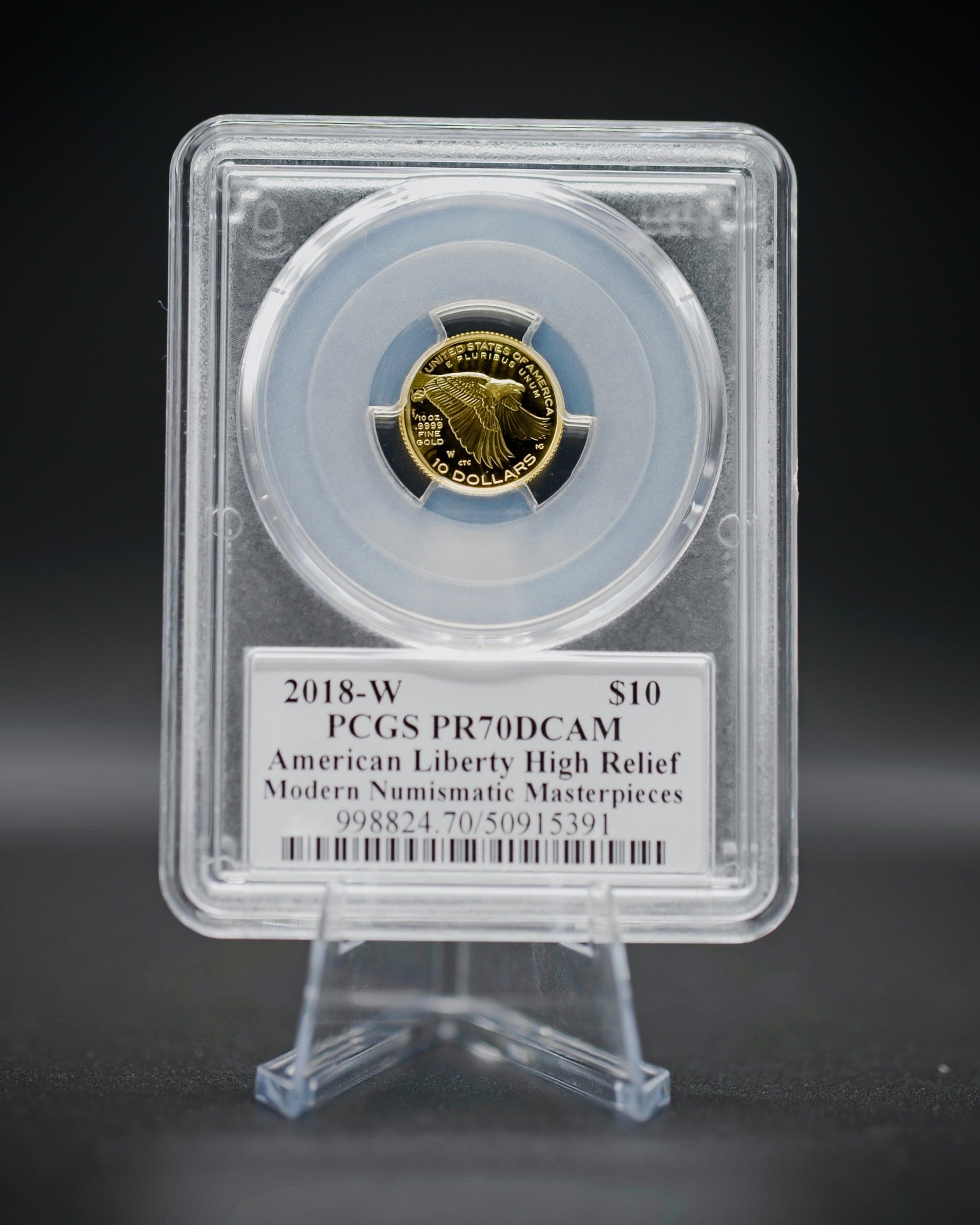 2018 $10 Proof Gold High Relief | PCGS "Modern Numismatic Masterpieces" PR70 | Stephanie Sabin Autographed
