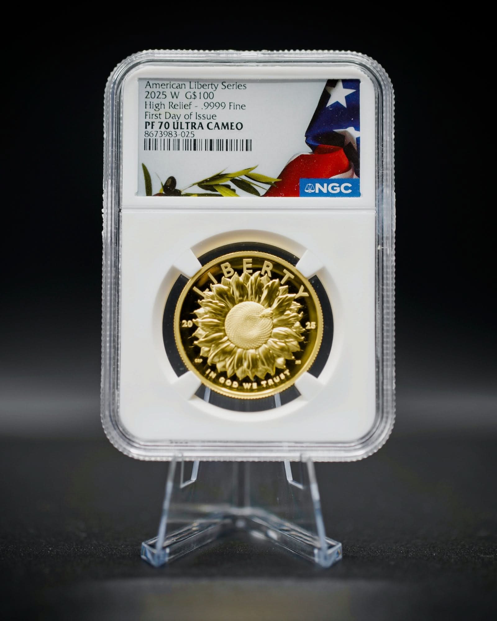 2025-W American Liberty High Relief Gold Coin | First Day of Issue NGC PF70 Ultra Cameo