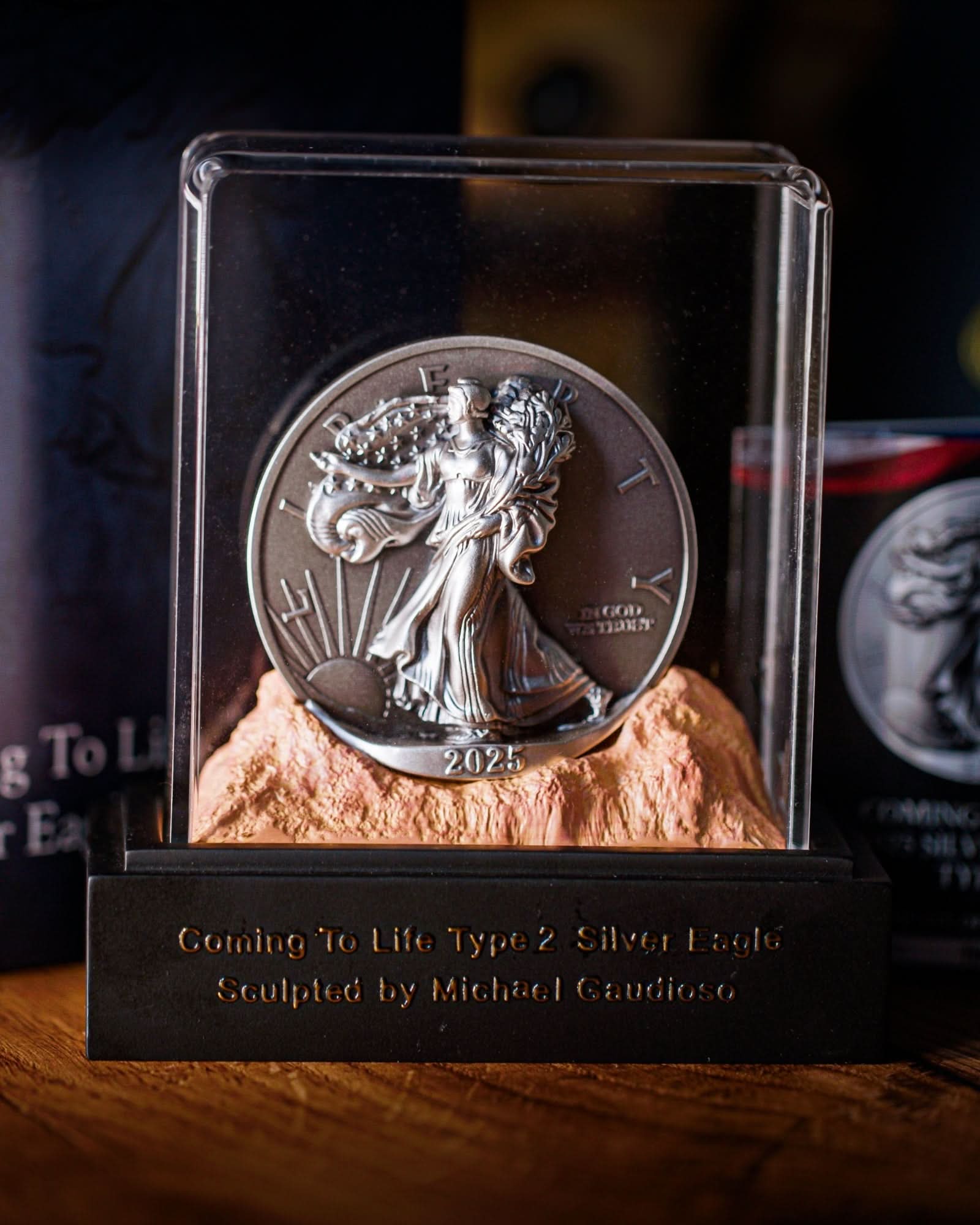 2025 5oz Silver Eagle Type 2 Beyond Relief "Coming to Life" Antique Mint State | Hand-Signed Certificate of Authenticity by Michael Gaudioso