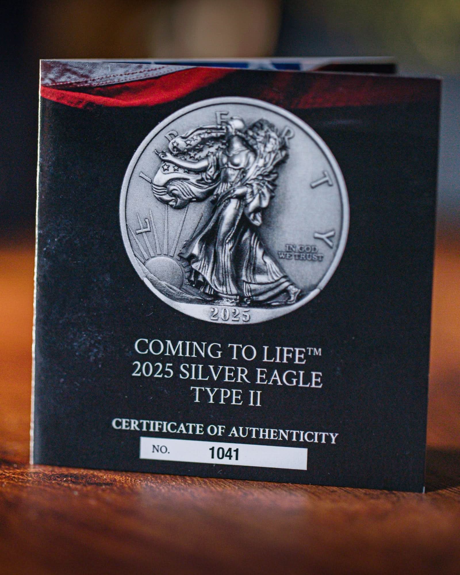 2025 5oz Silver Eagle Type 2 Beyond Relief "Coming to Life" Antique Mint State | Hand-Signed Certificate of Authenticity by Michael Gaudioso