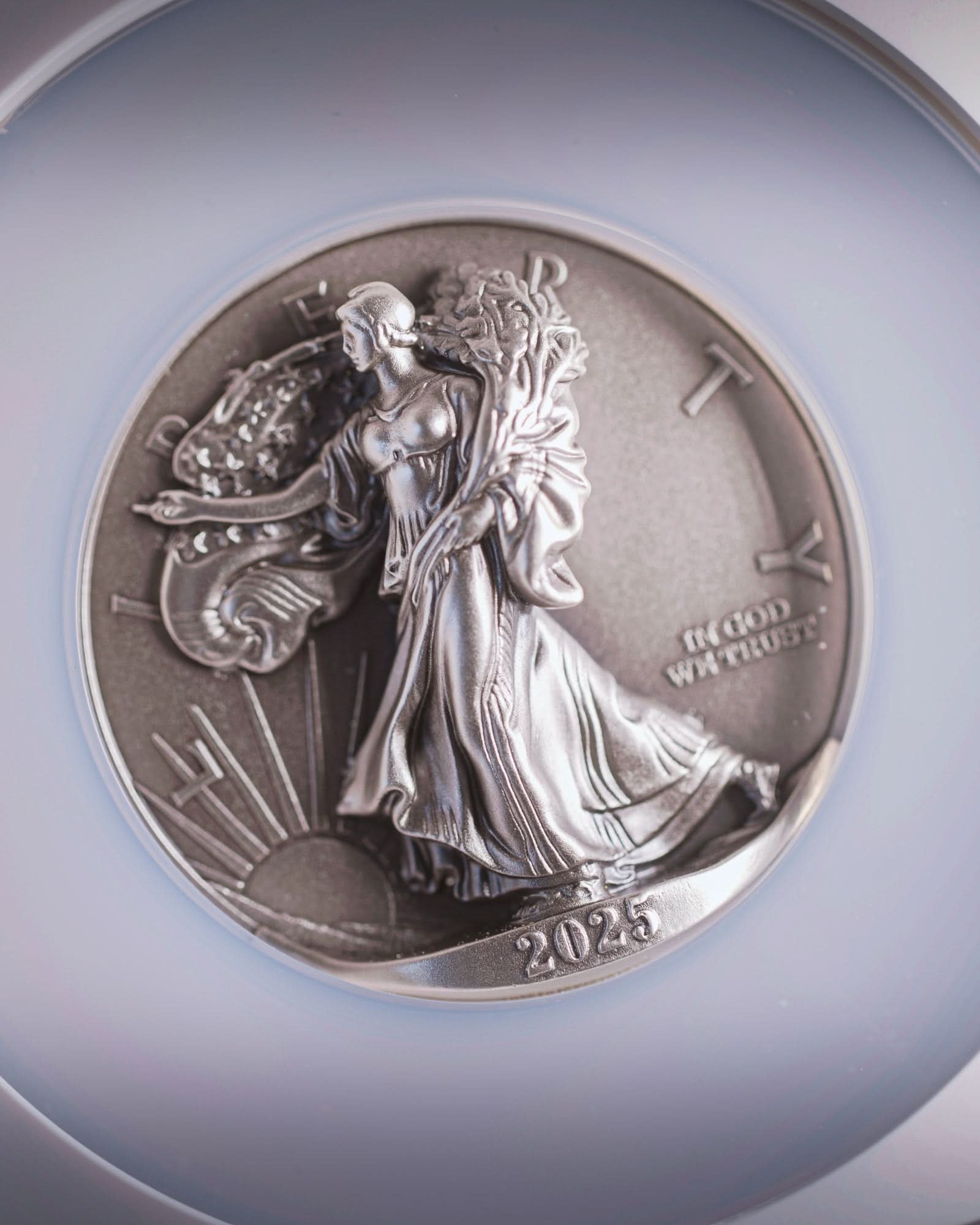 2025 $1 5oz Silver Eagle Type 2 Beyond Relief Coming to Life | Antique Mint State NGC MS70 | Anna Cabral Autographed