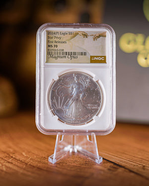 2024 P 1 oz Silver Eagle | Star Privy FR MS70 "Magnum Opus"