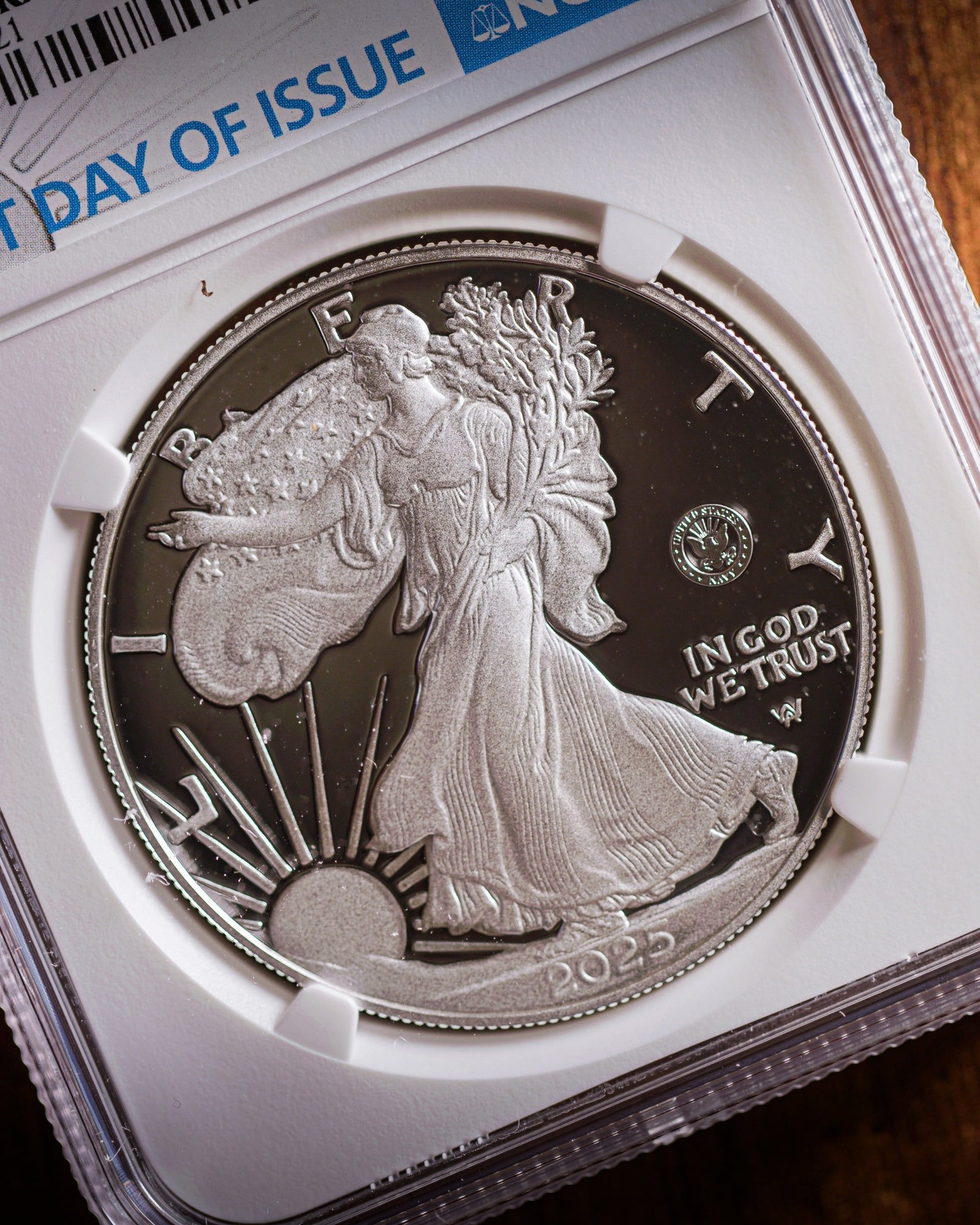 2025 "250th Anniversary Privy" Silver Eagle United States Navy | First Day of Issue PF70 Ultra Cameo