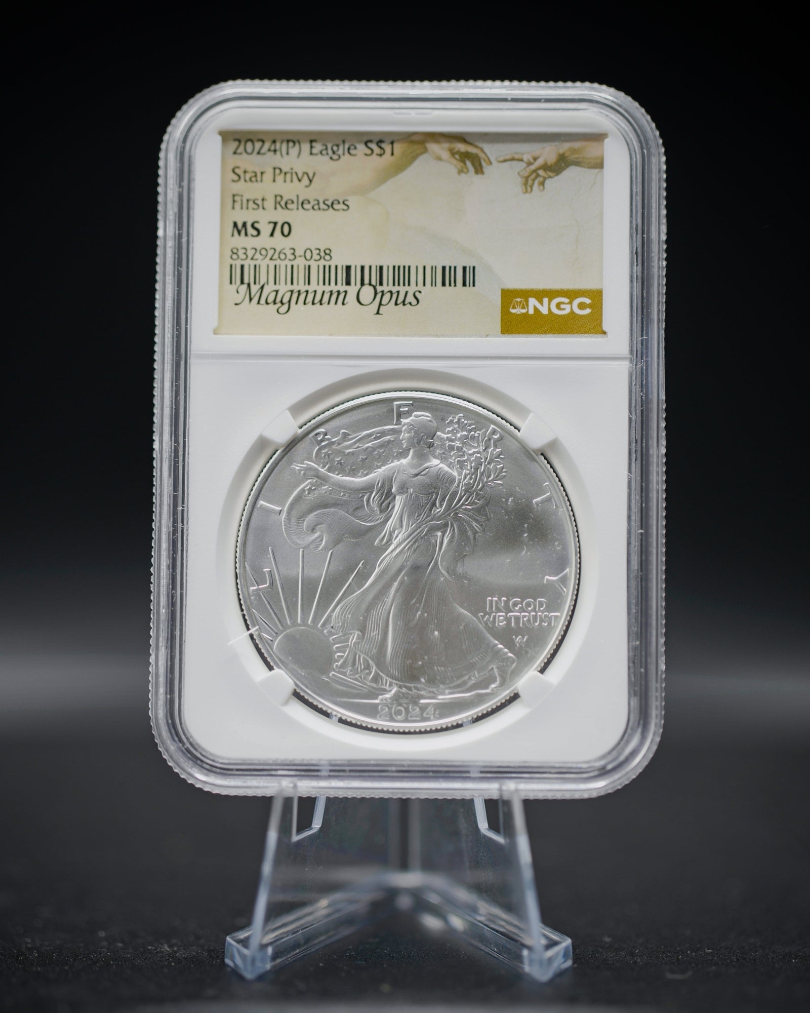2024 P 1 oz Silver Eagle | Star Privy FR MS70 "Magnum Opus"